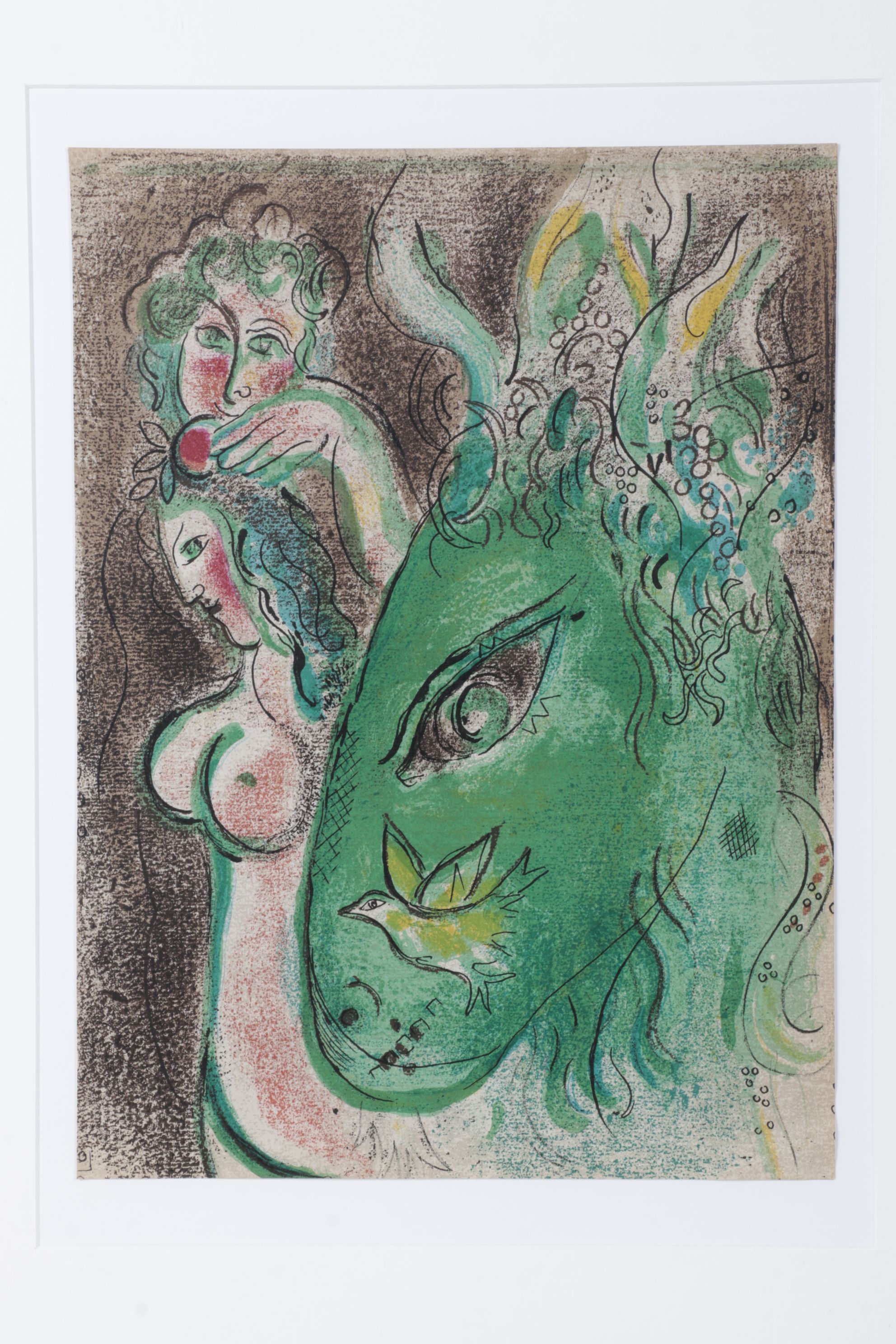 Marc Chagall Color Lithograph "Paradise" for "Verve", 1960