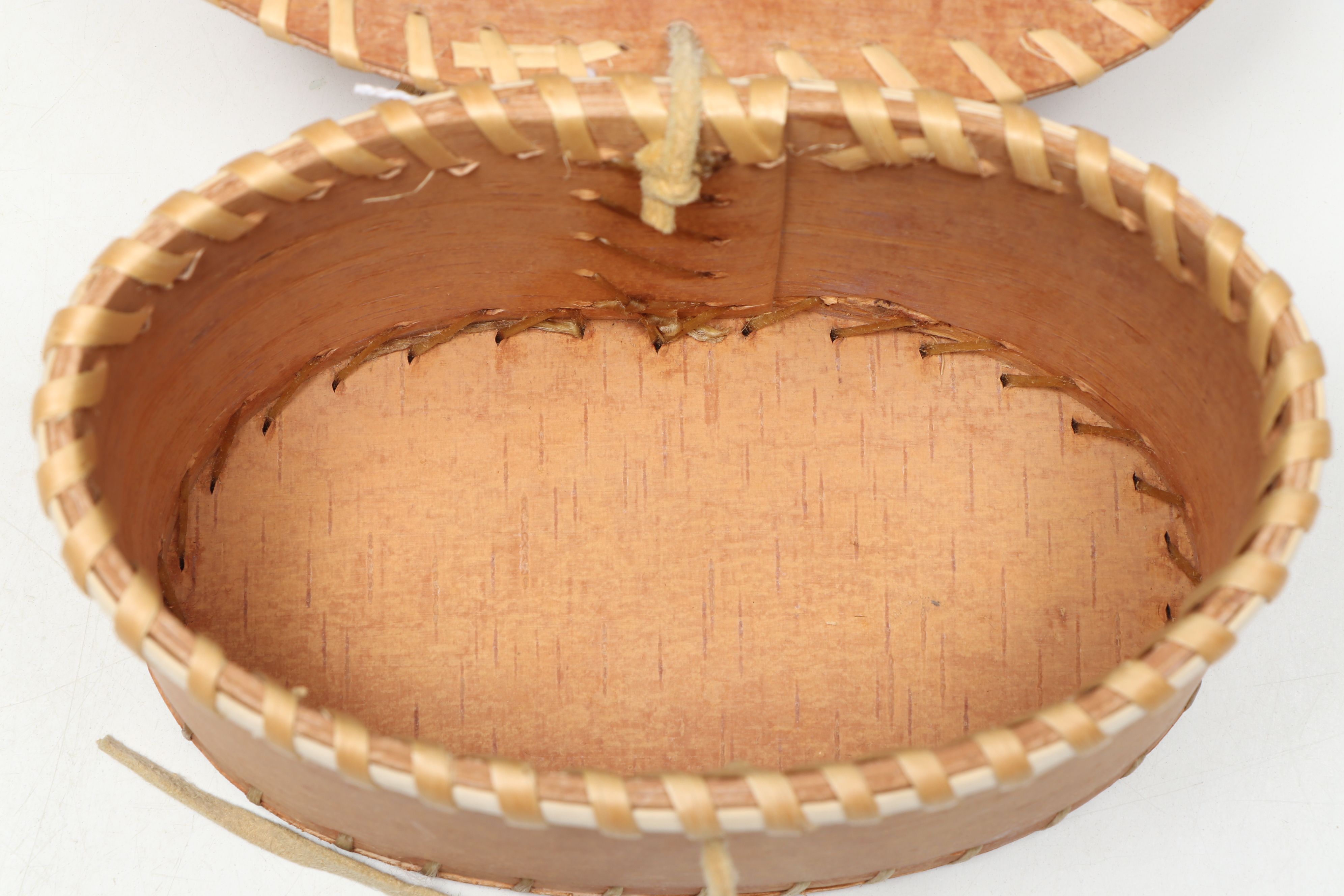 Yvonne and Laura Nande with Other Canadian Dene Birch Bark and Quillwork Boxes