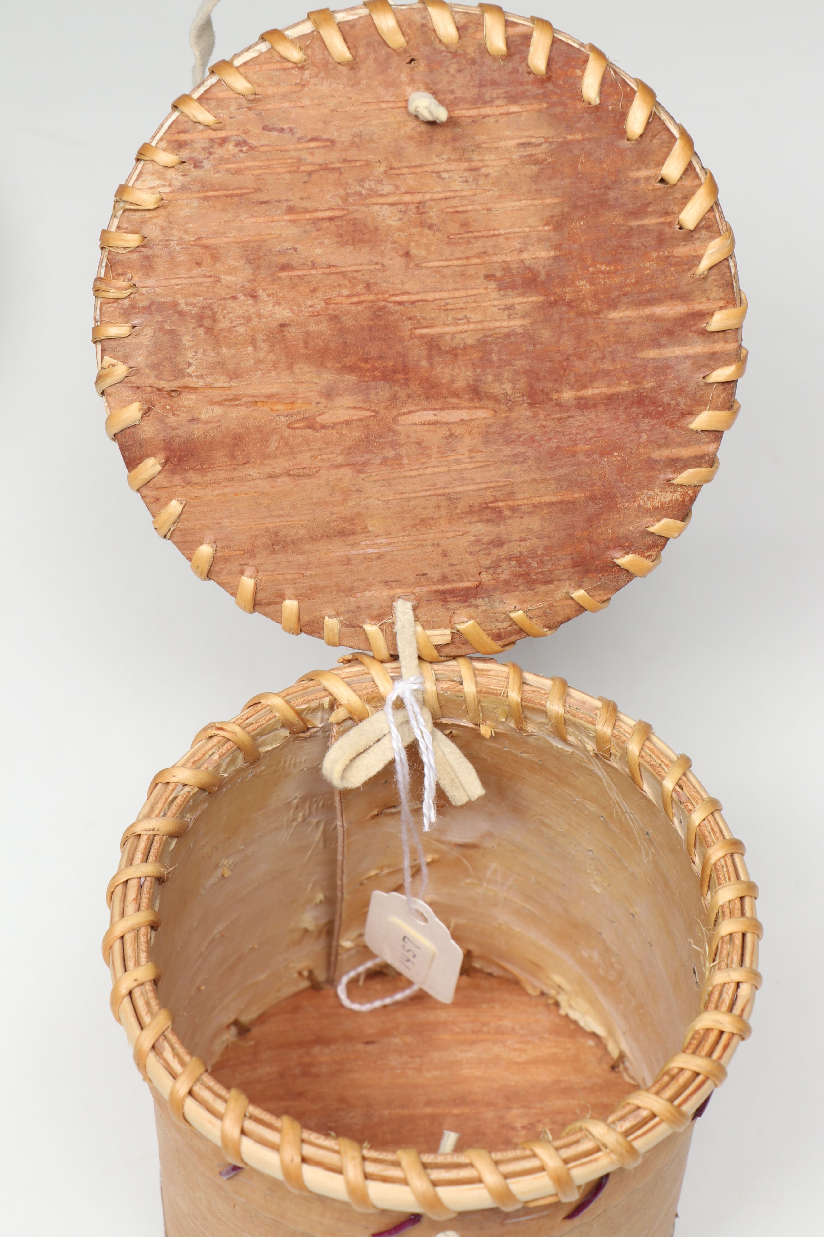 Yvonne and Laura Nande with Other Canadian Dene Birch Bark and Quillwork Boxes