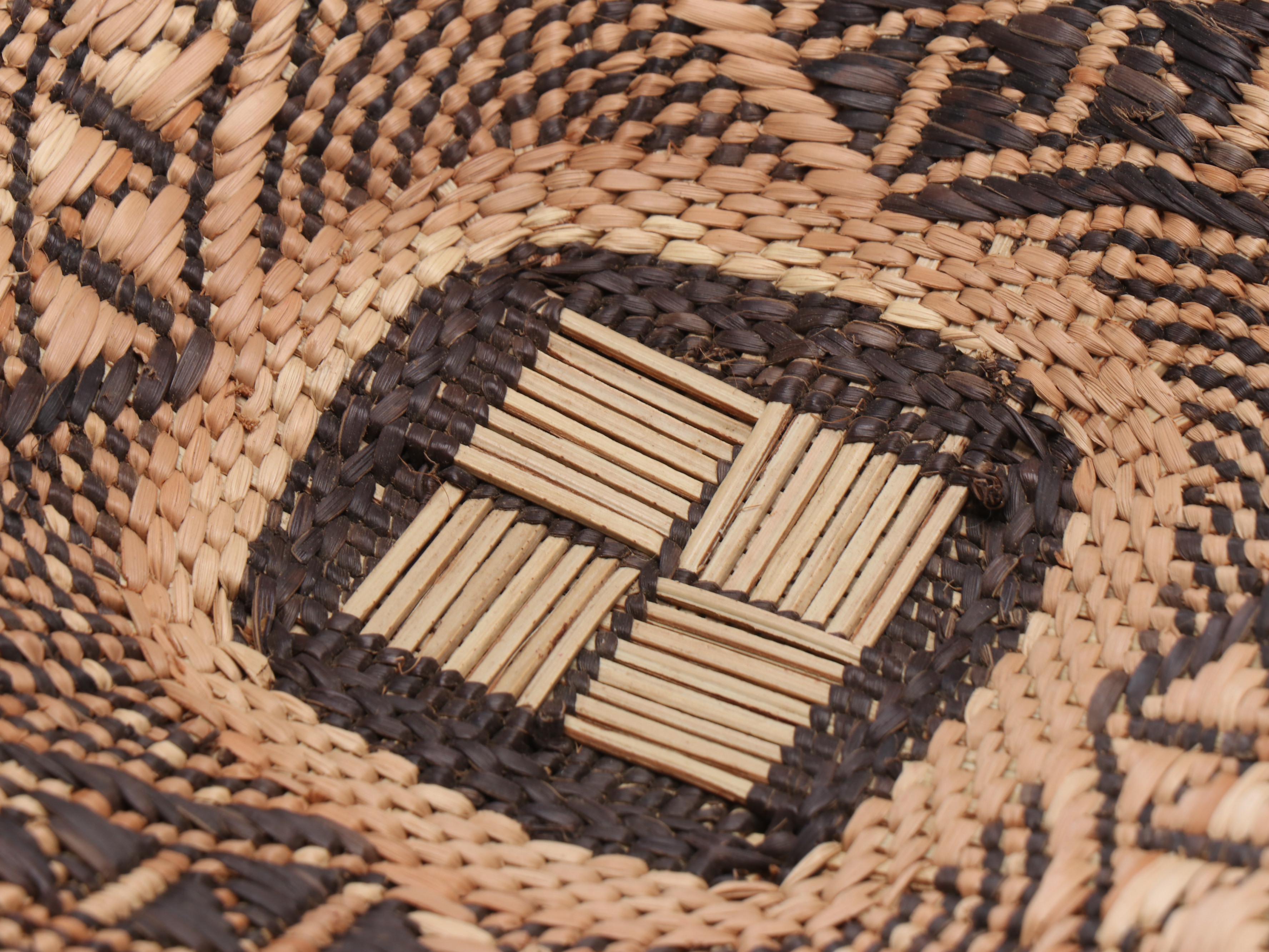South African Zambian Geometric Woven Plant Fiber Tonga Baskets