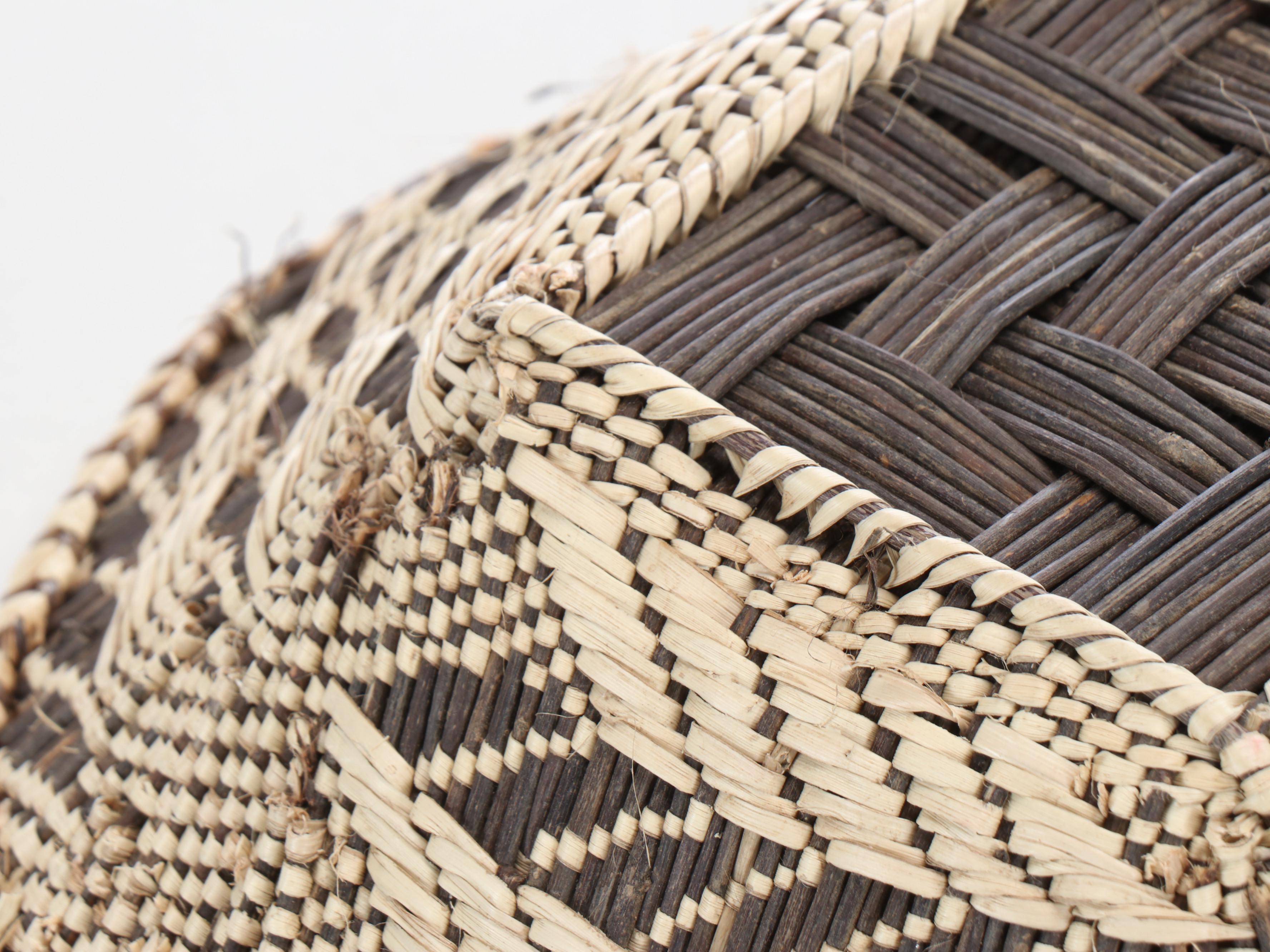 South African Zambian Geometric Woven Plant Fiber Tonga Baskets