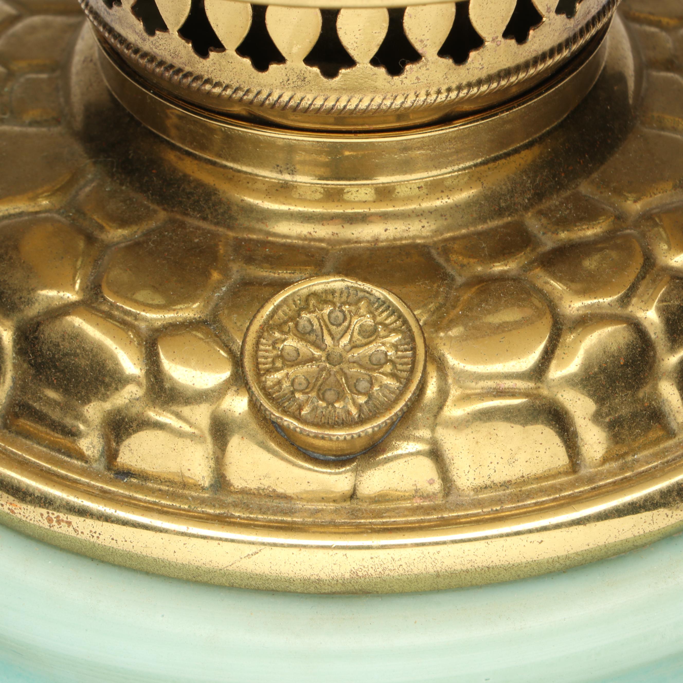 Victorian Style Hand-Painted Floral Parlor Lamp, 20th Century