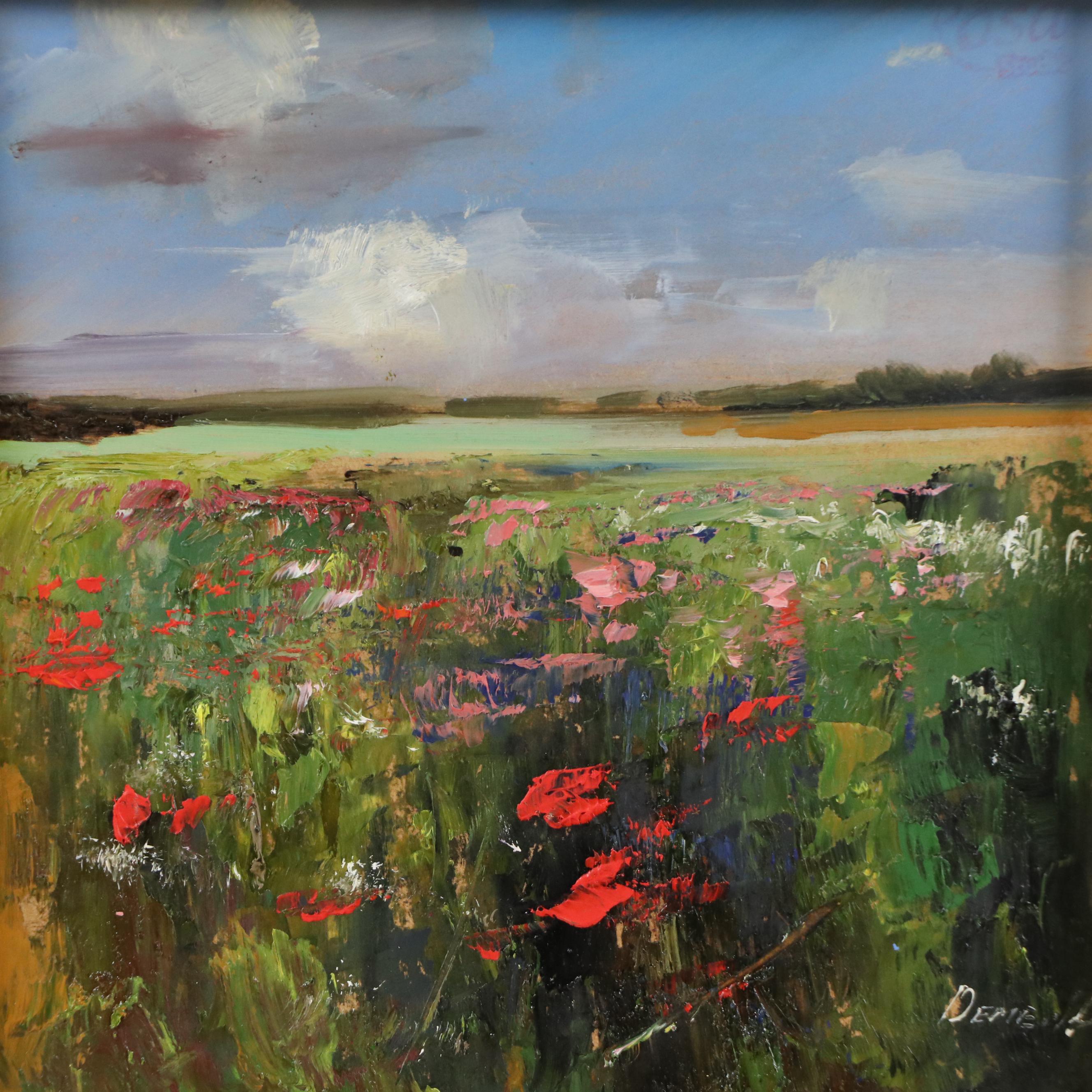 Natalia Demenko Poppy Field Landscape Oil Painting