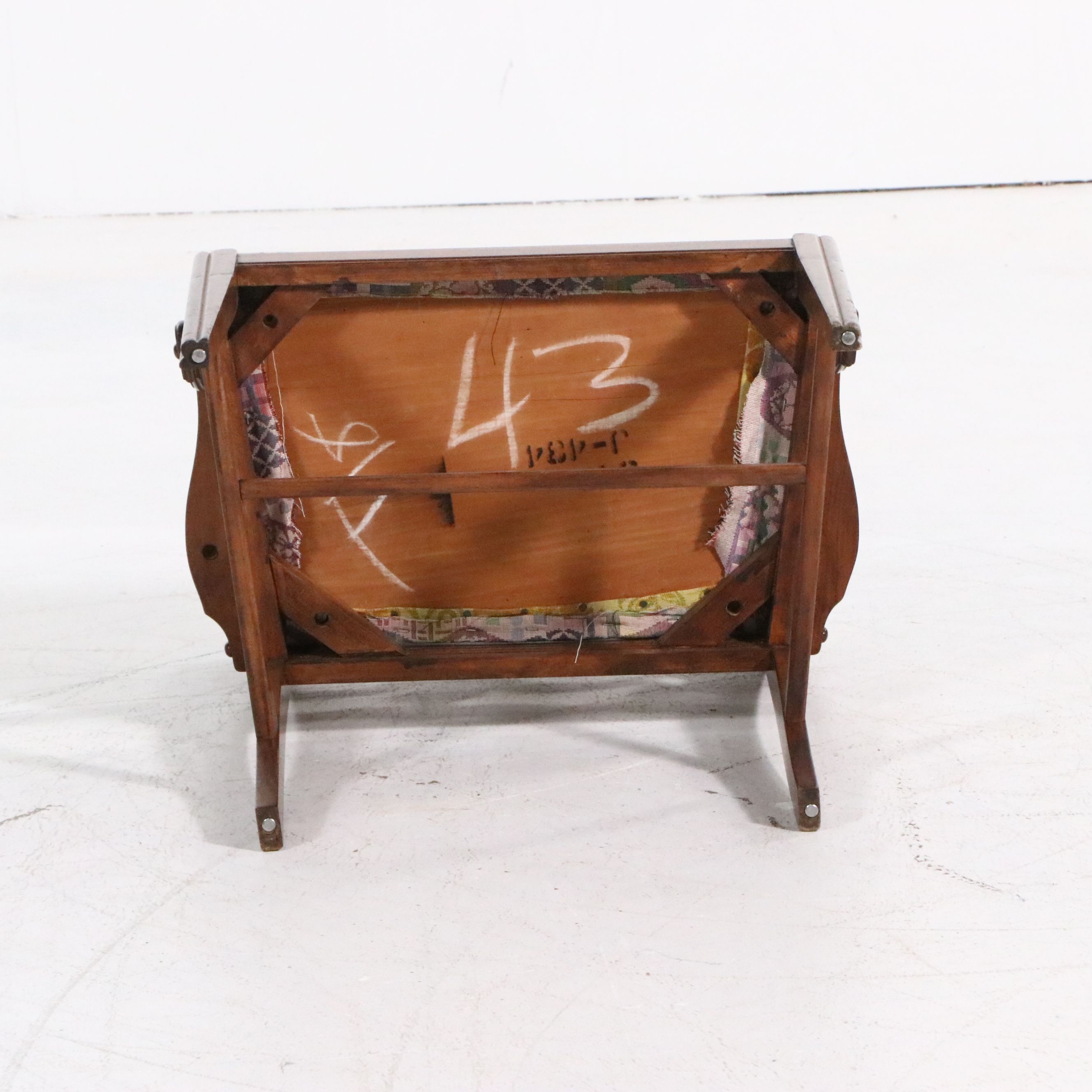 Art Deco Waterfall Front Walnut Vanity with Chair