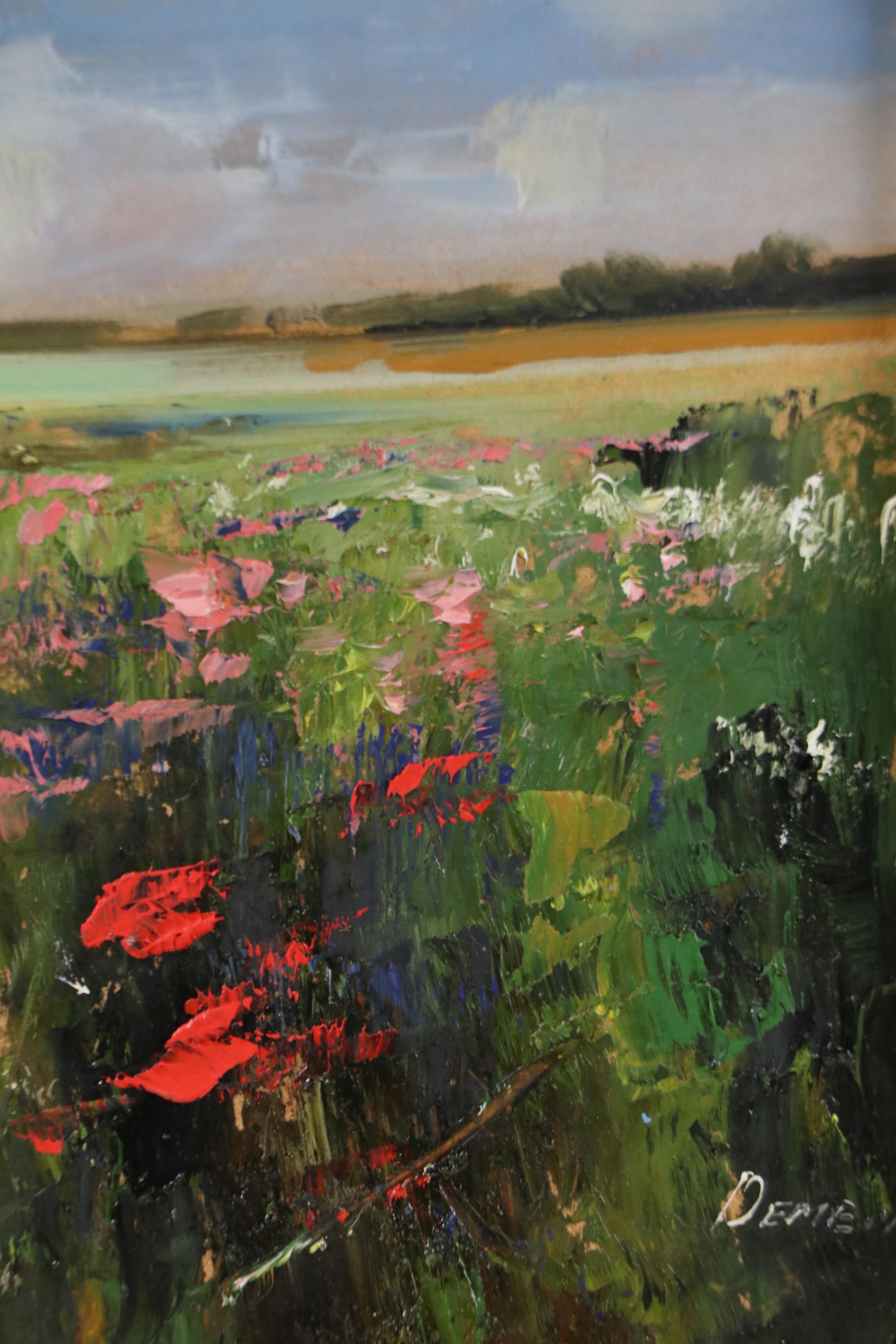 Natalia Demenko Poppy Field Landscape Oil Painting
