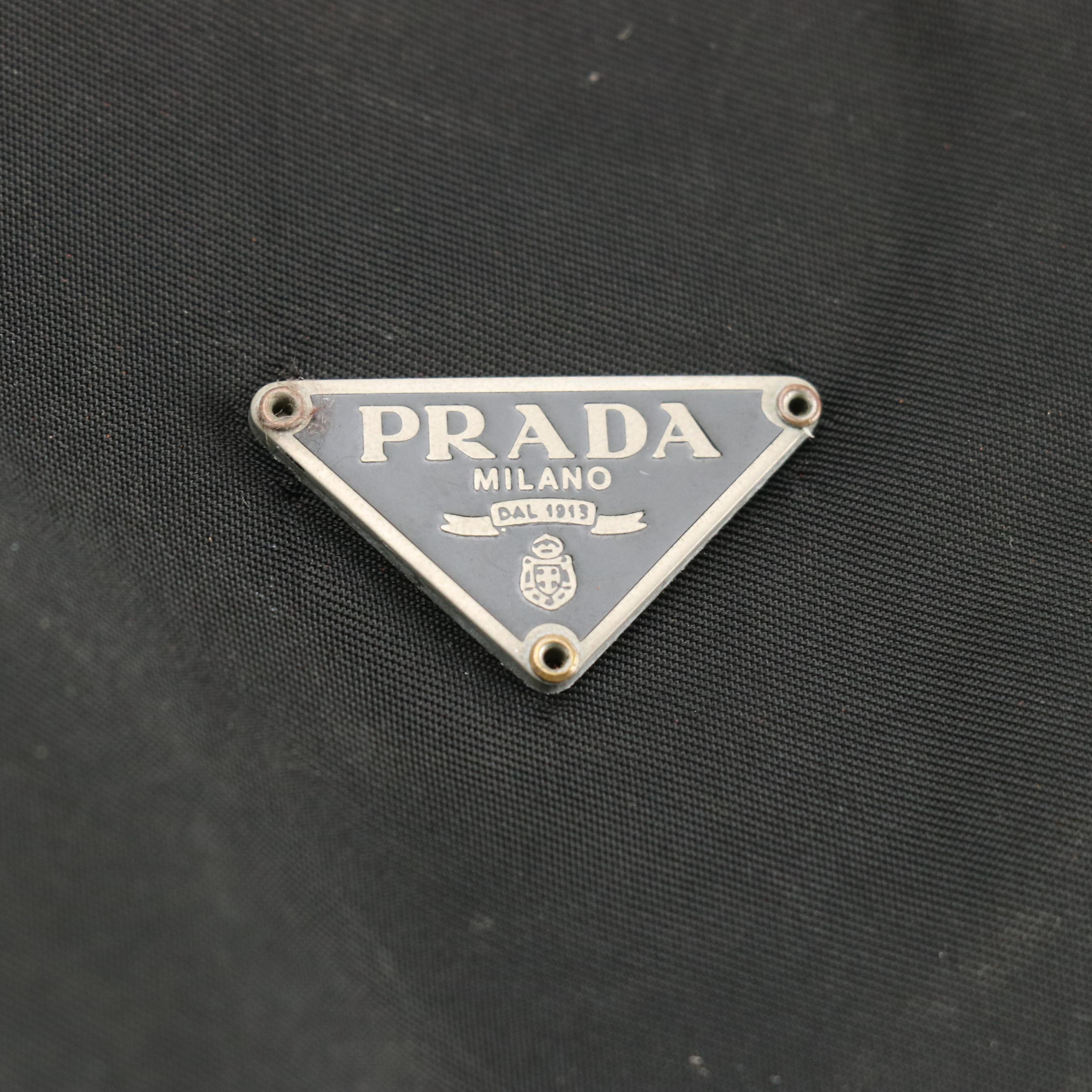 Prada Mini Zippered Shoulder Bag in Black Tessuto Nylon