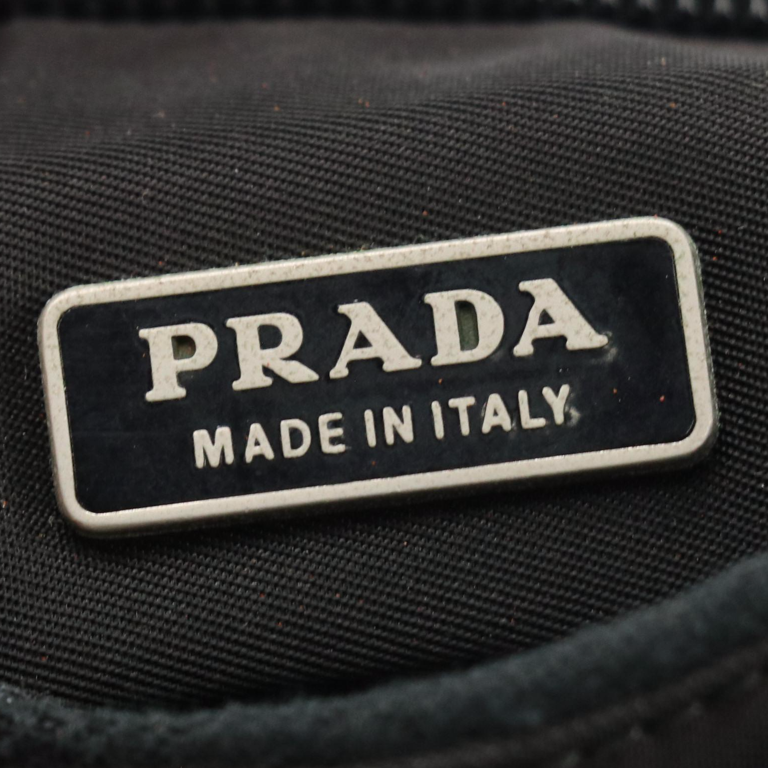 Prada Mini Zippered Shoulder Bag in Black Tessuto Nylon