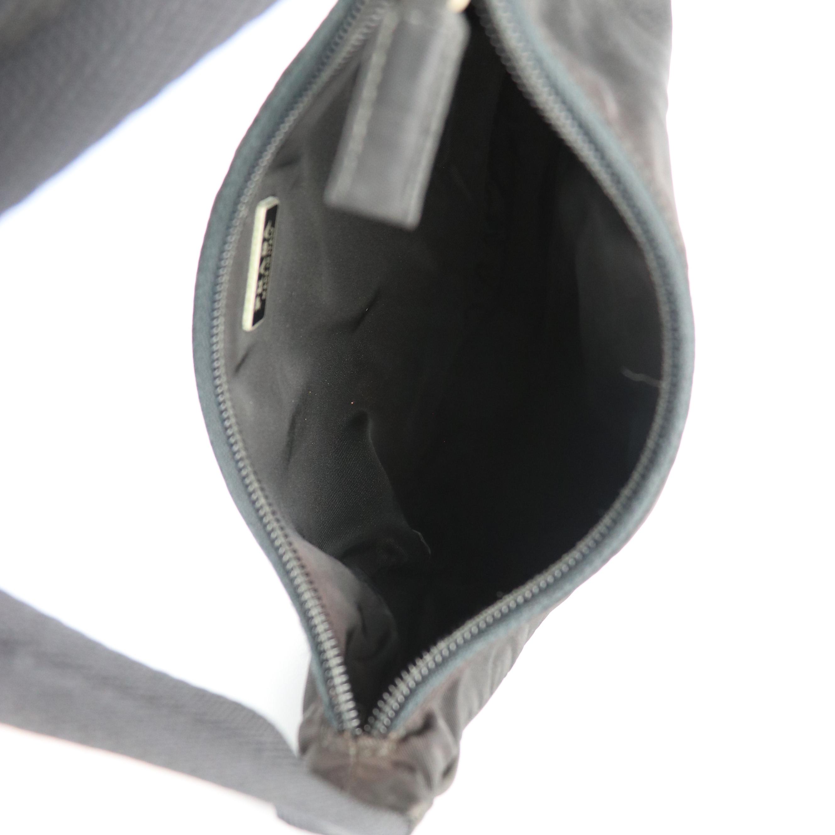 Prada Mini Zippered Shoulder Bag in Black Tessuto Nylon