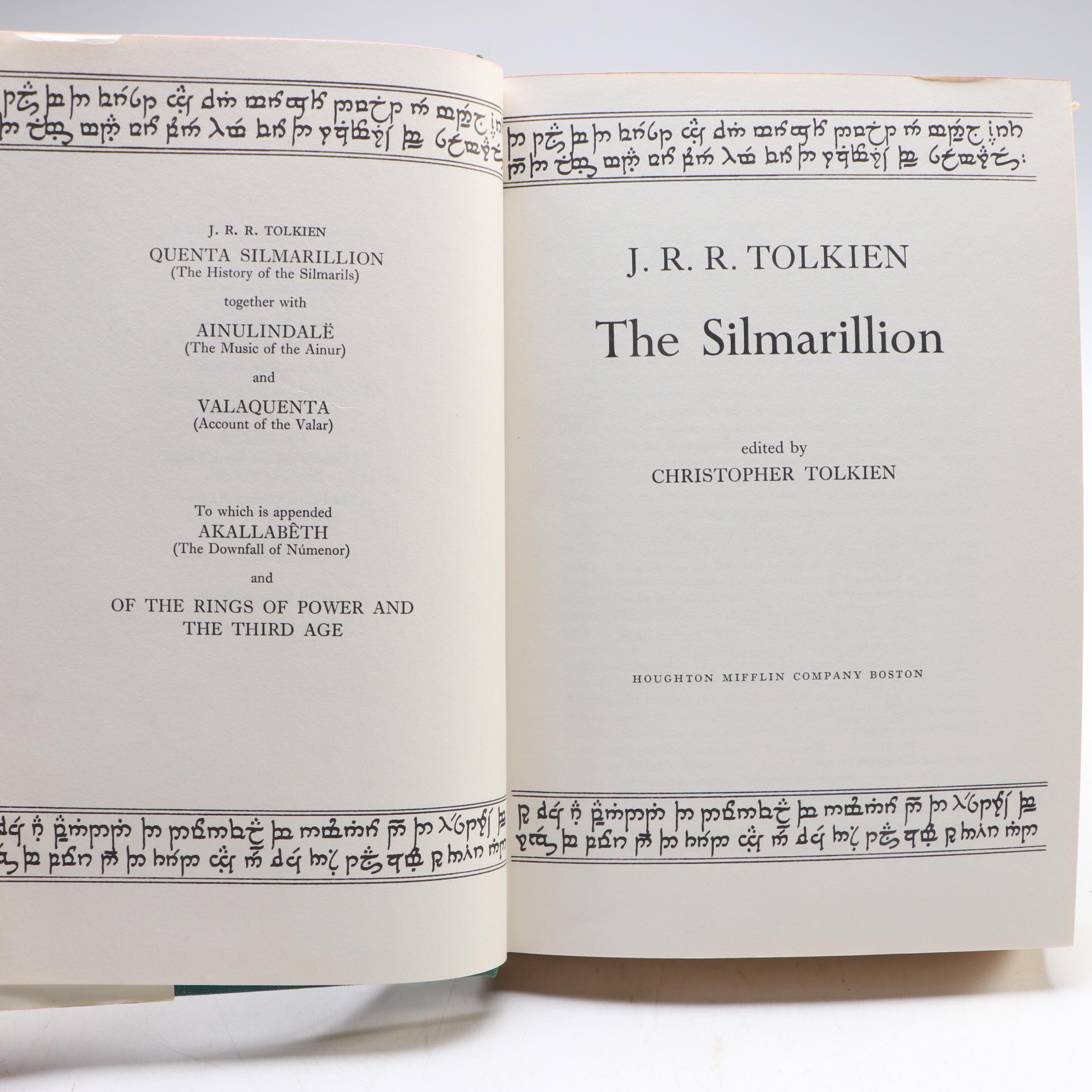 First American Edition "The Silmarillion" by J. R. R. Tolkien with Map, 1977