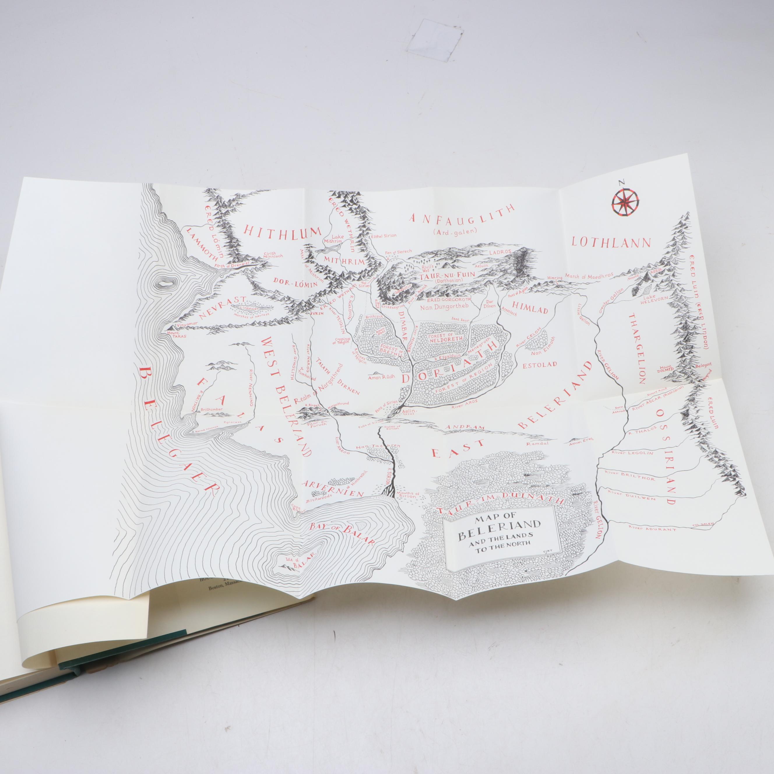 First American Edition "The Silmarillion" by J. R. R. Tolkien with Map, 1977