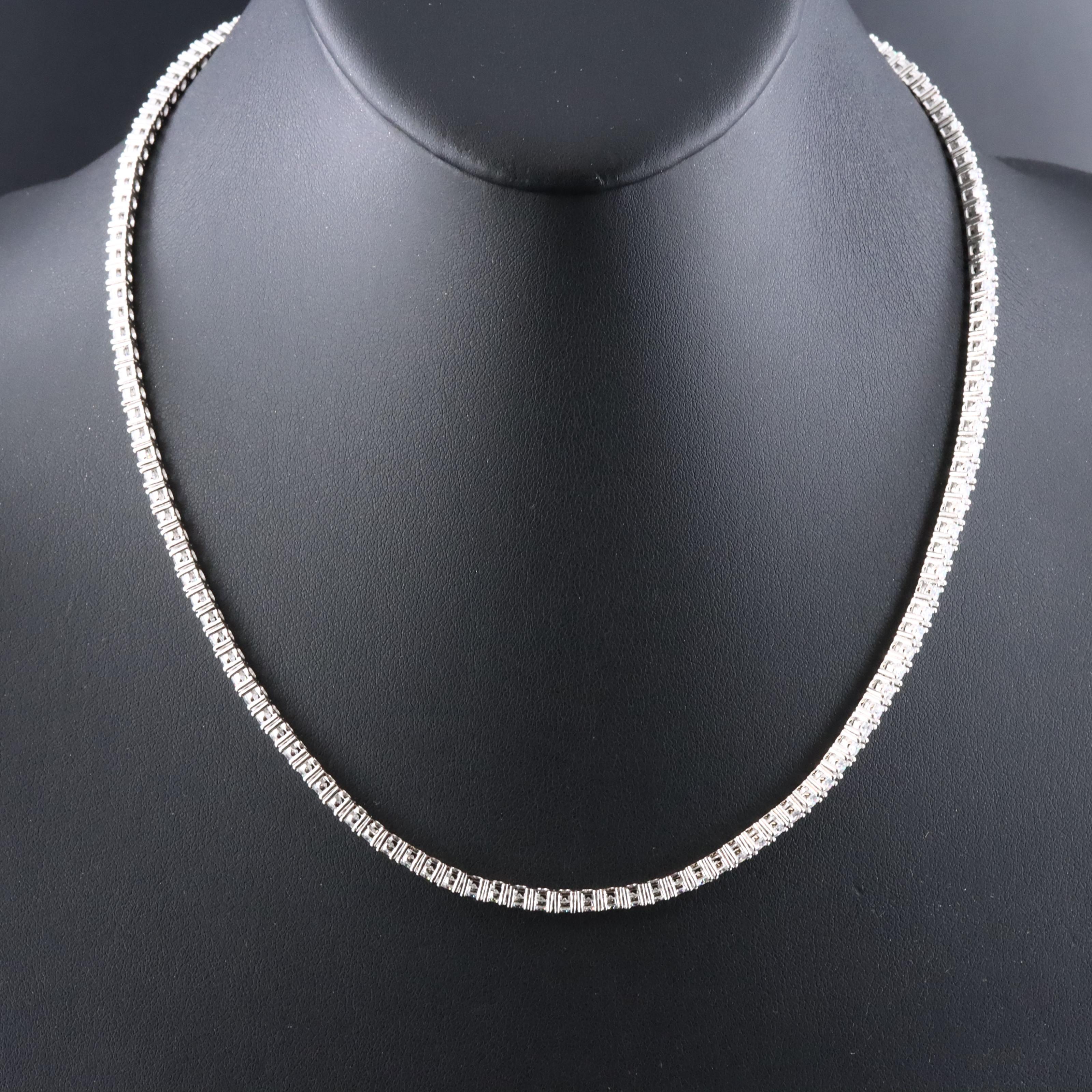 Sterling Moissanite Rivière Necklace