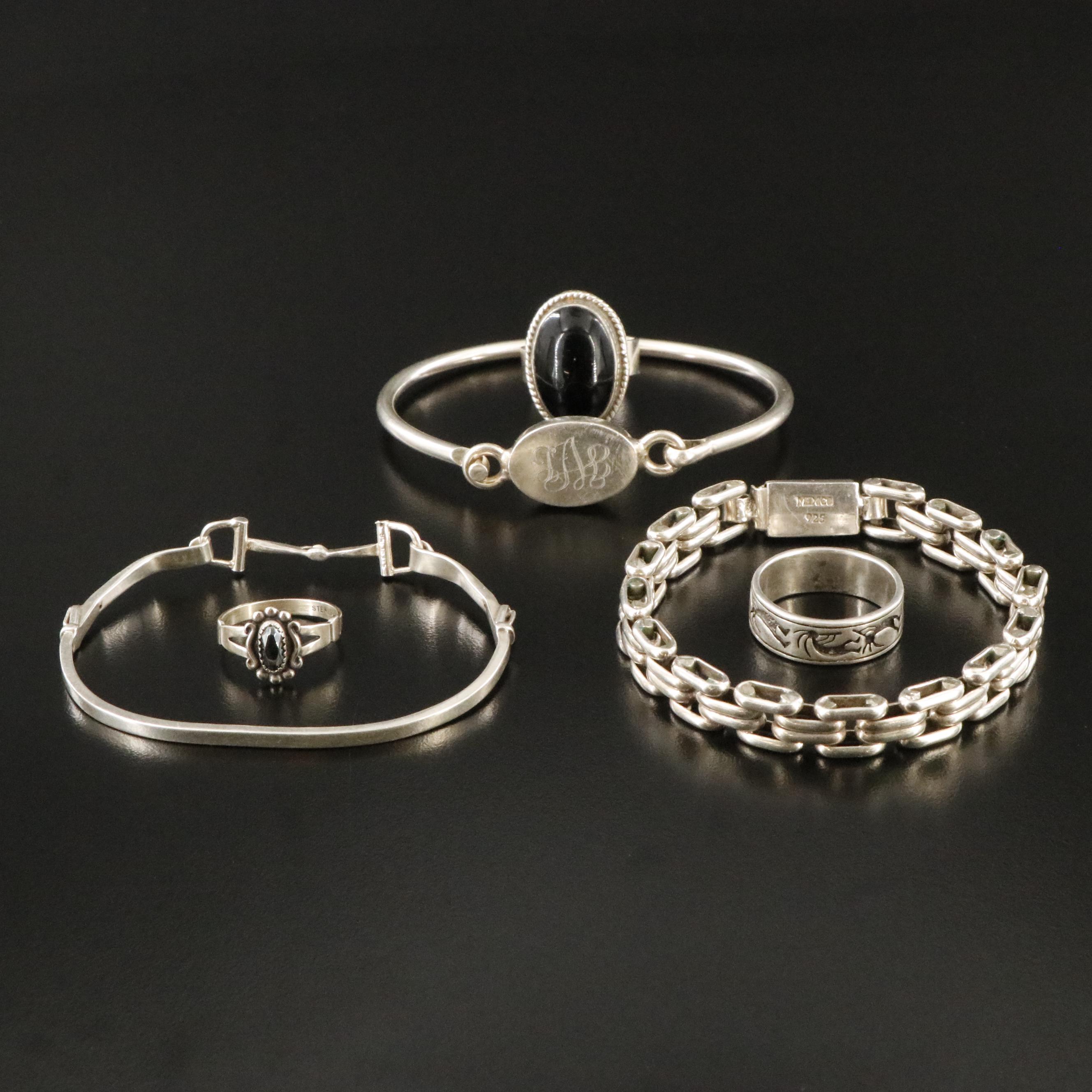 Sterling Jewelry Featuring Kokopelli, Hematite and Obsidian