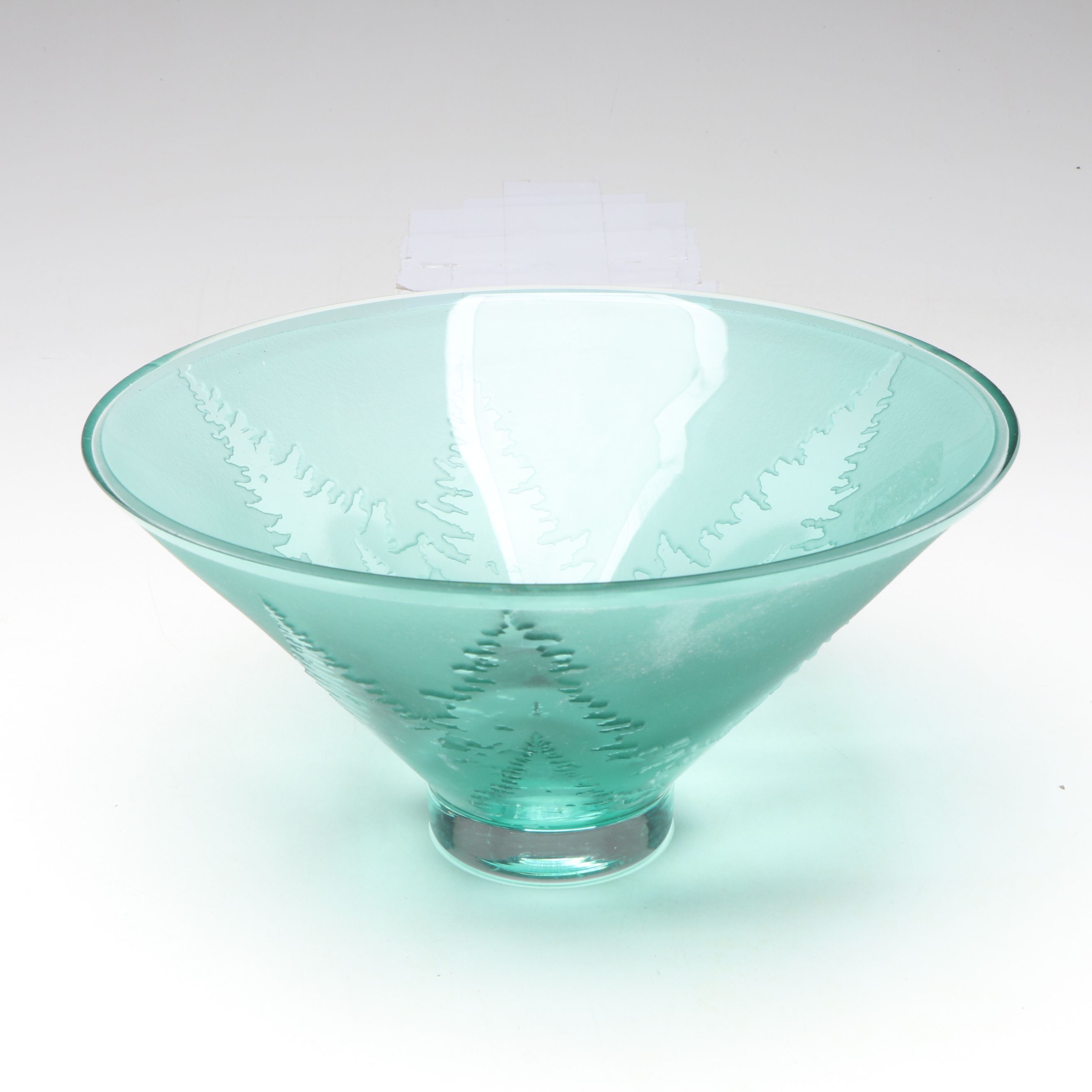 Kelsey Murphy for Pilgrim Etched Green Glass Vase with Bowl and Other Décor