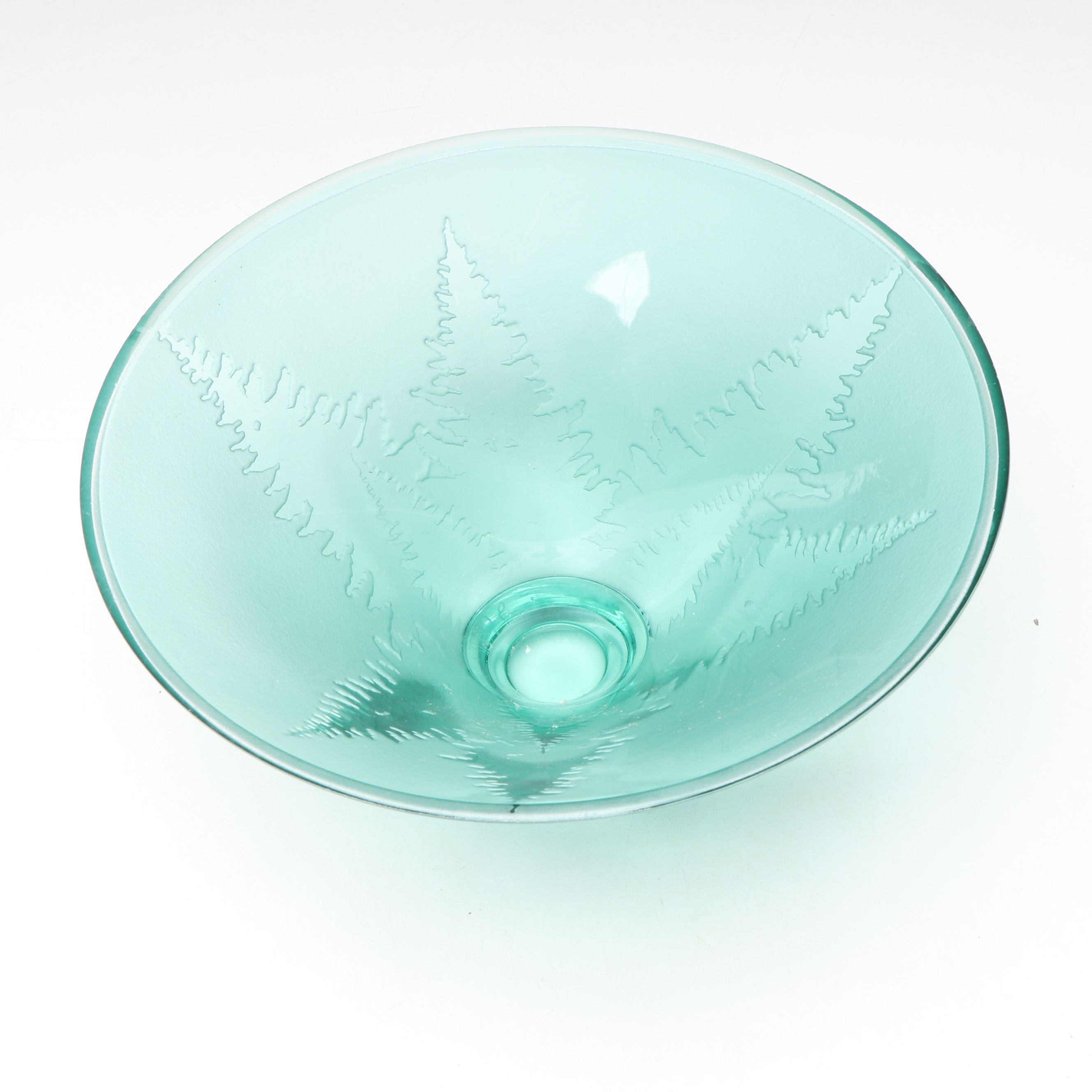 Kelsey Murphy for Pilgrim Etched Green Glass Vase with Bowl and Other Décor