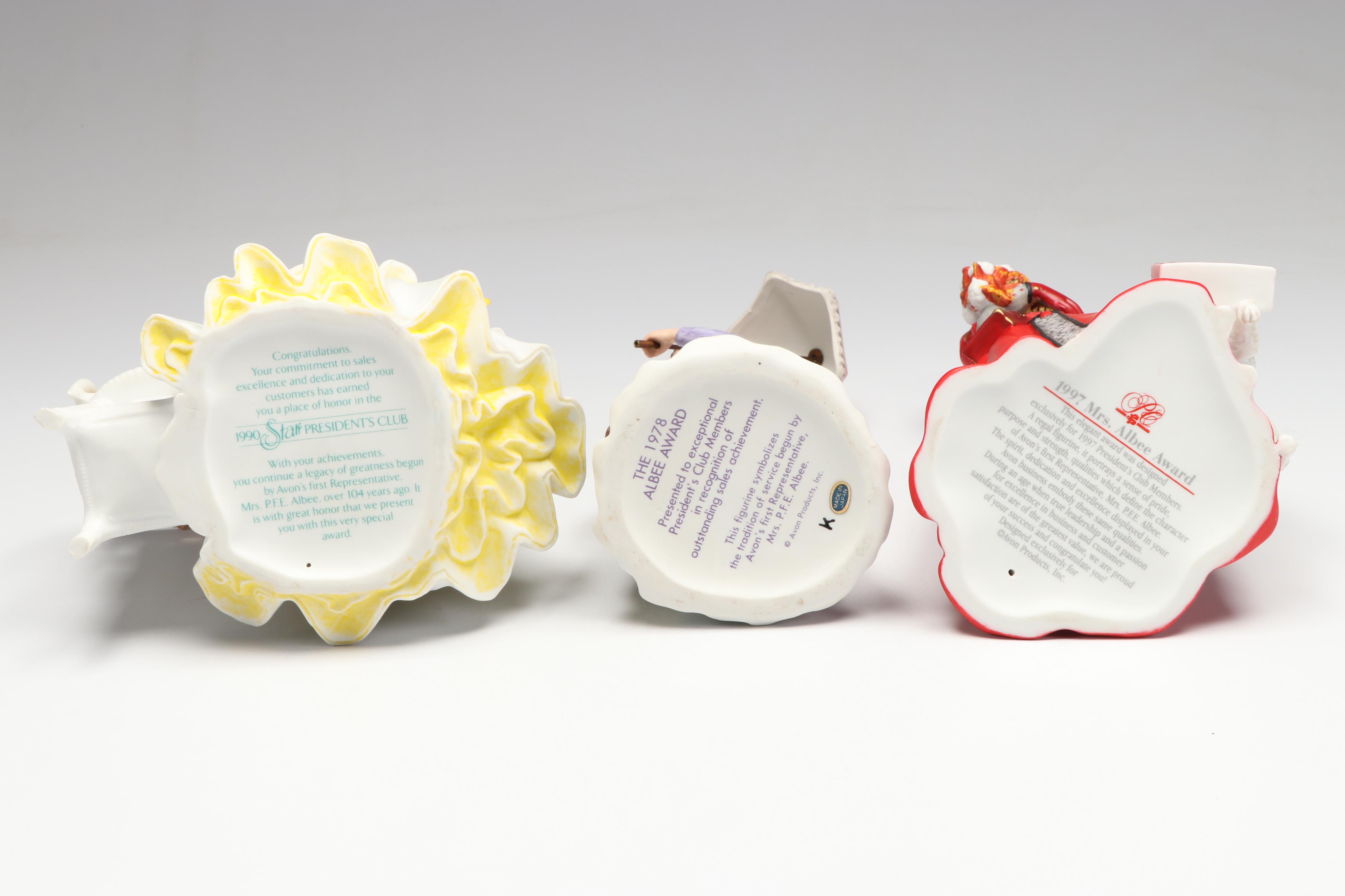Avon President's Club "Albee Award" Porcelain Figures