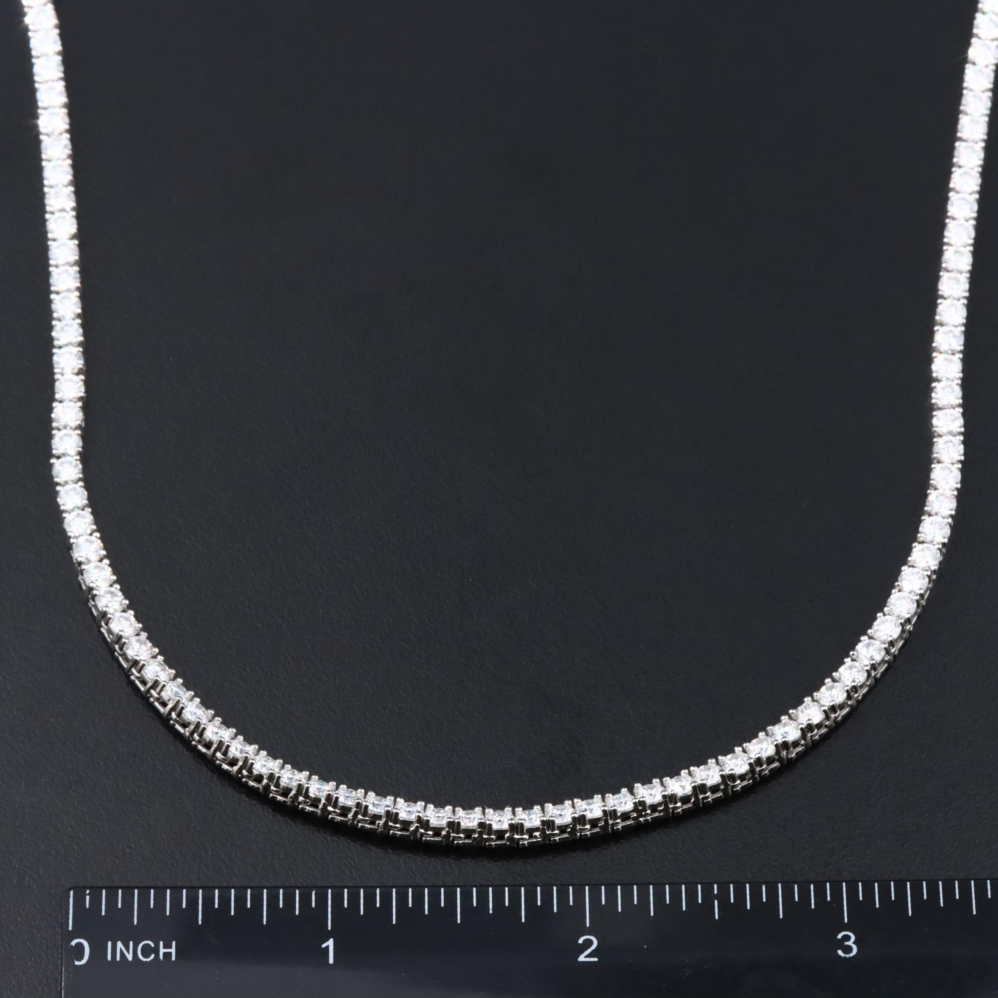 Sterling Moissanite Rivière Necklace