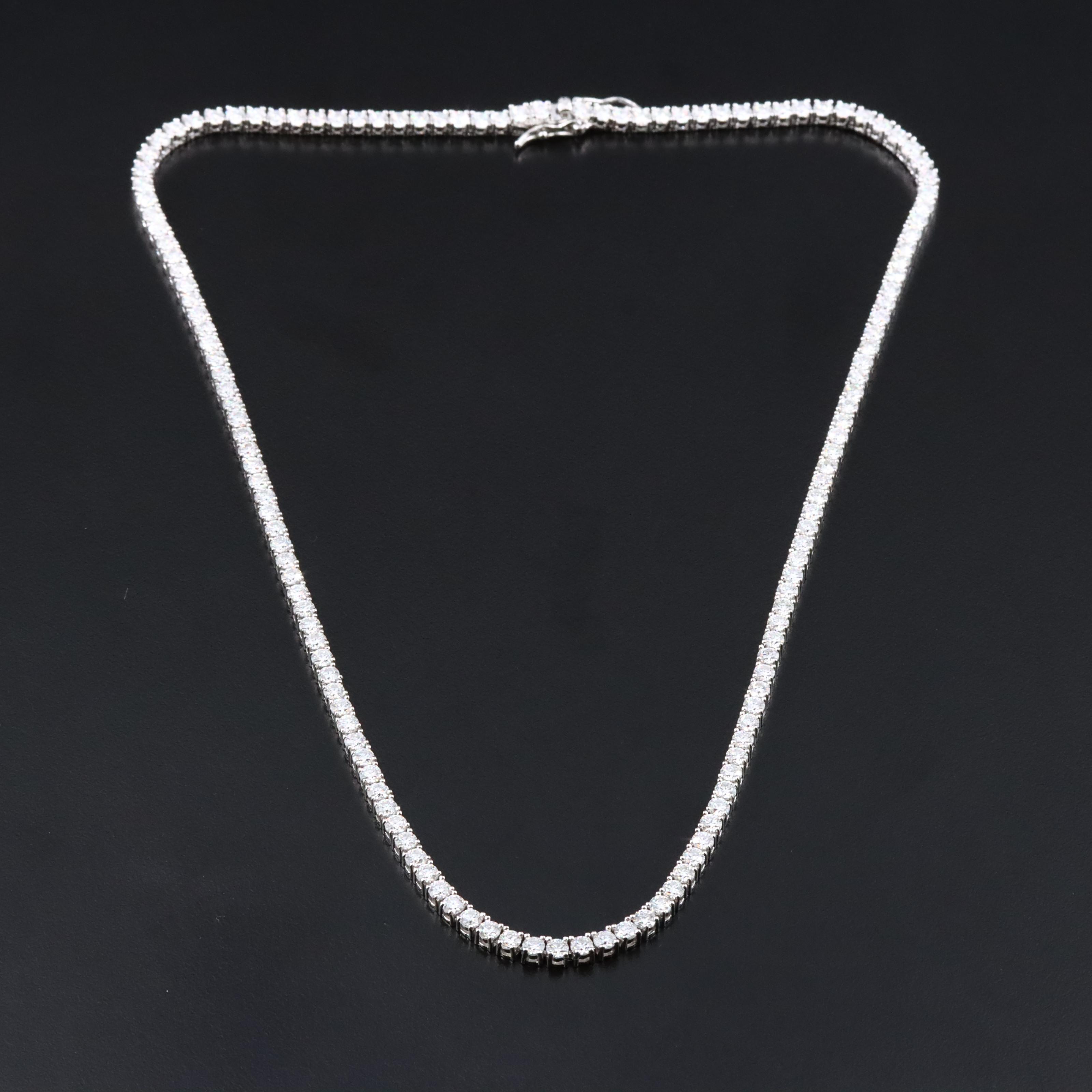 Sterling Moissanite Rivière Necklace