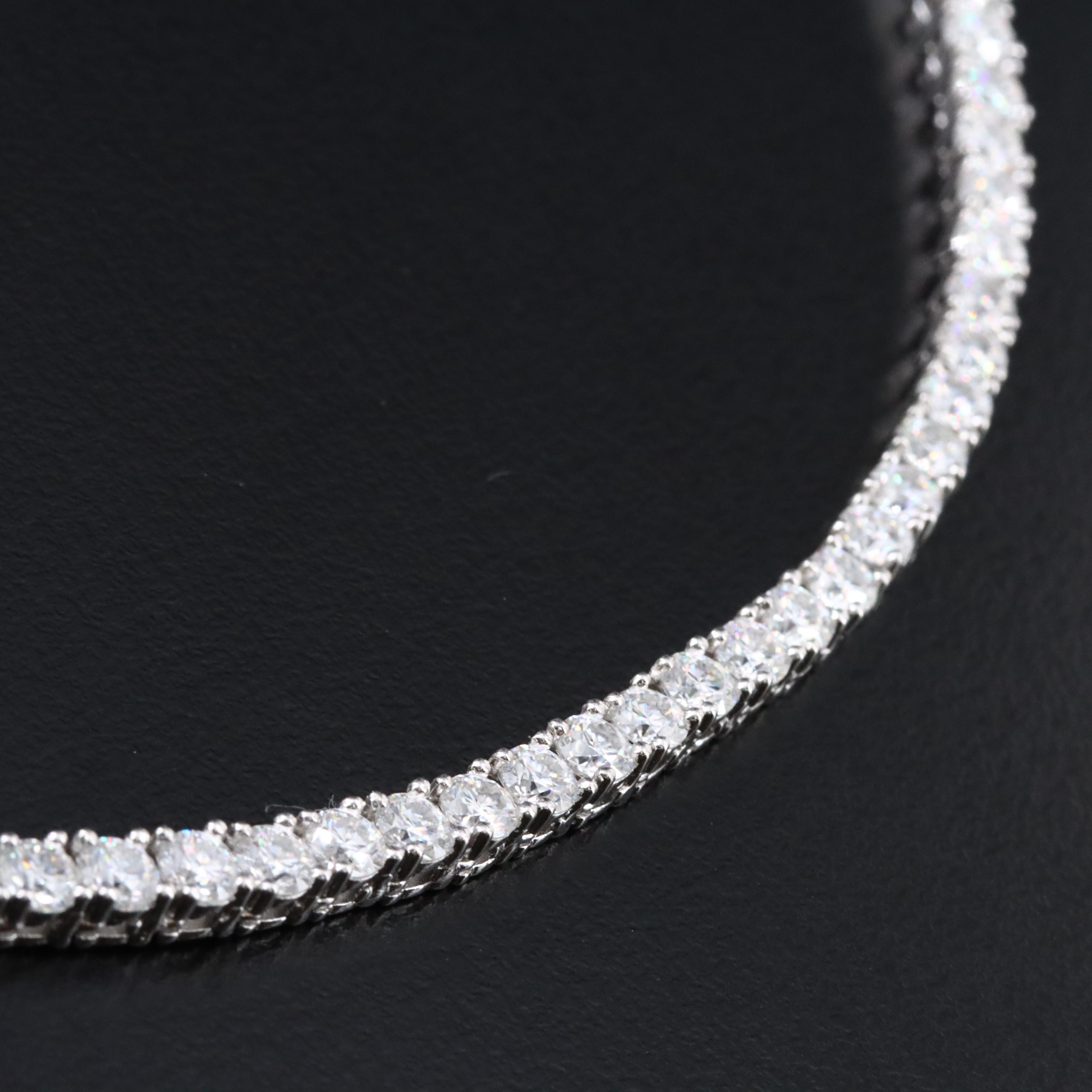 Sterling Moissanite Rivière Necklace