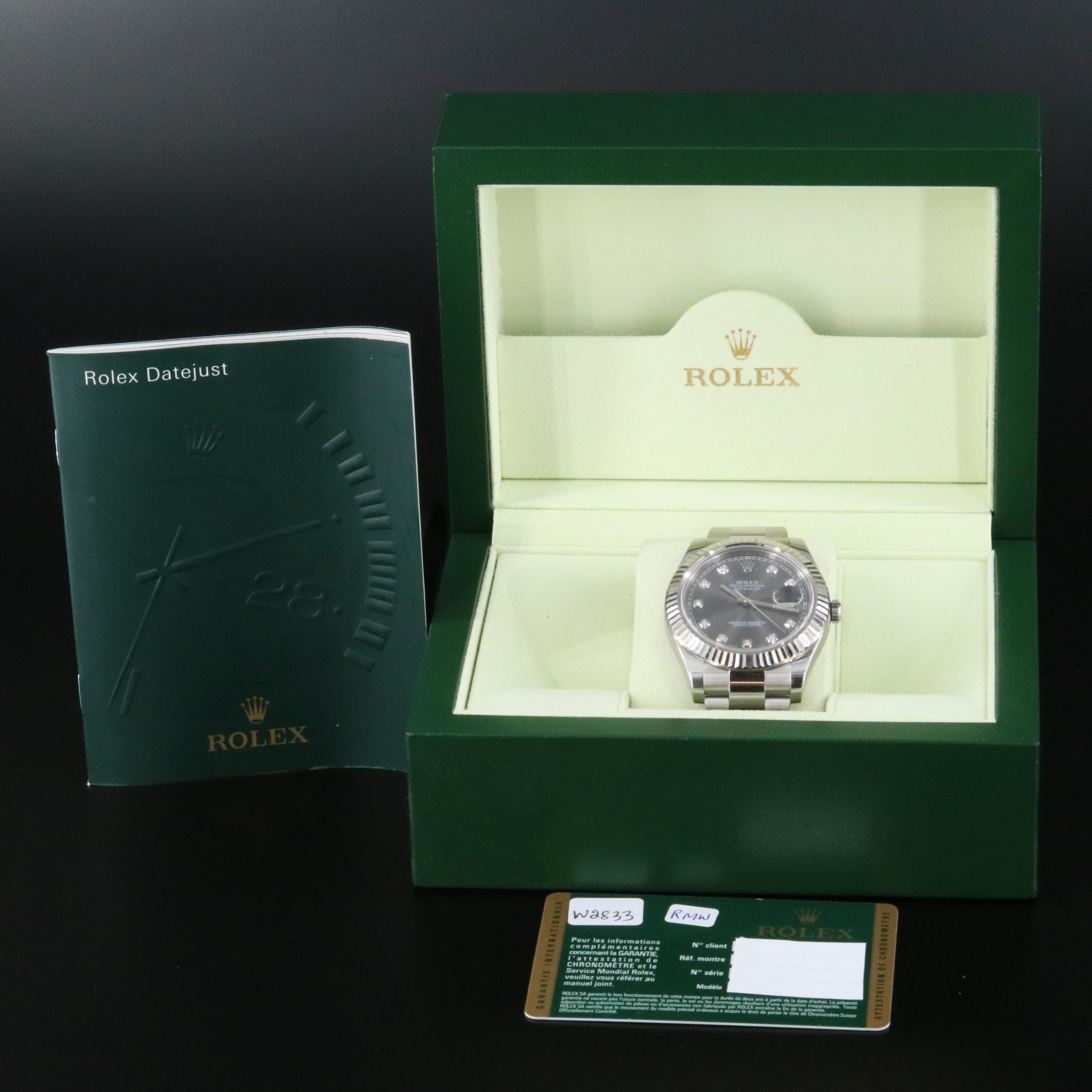 Rolex Datejust II Factory Diamond Dial 116334 Watch