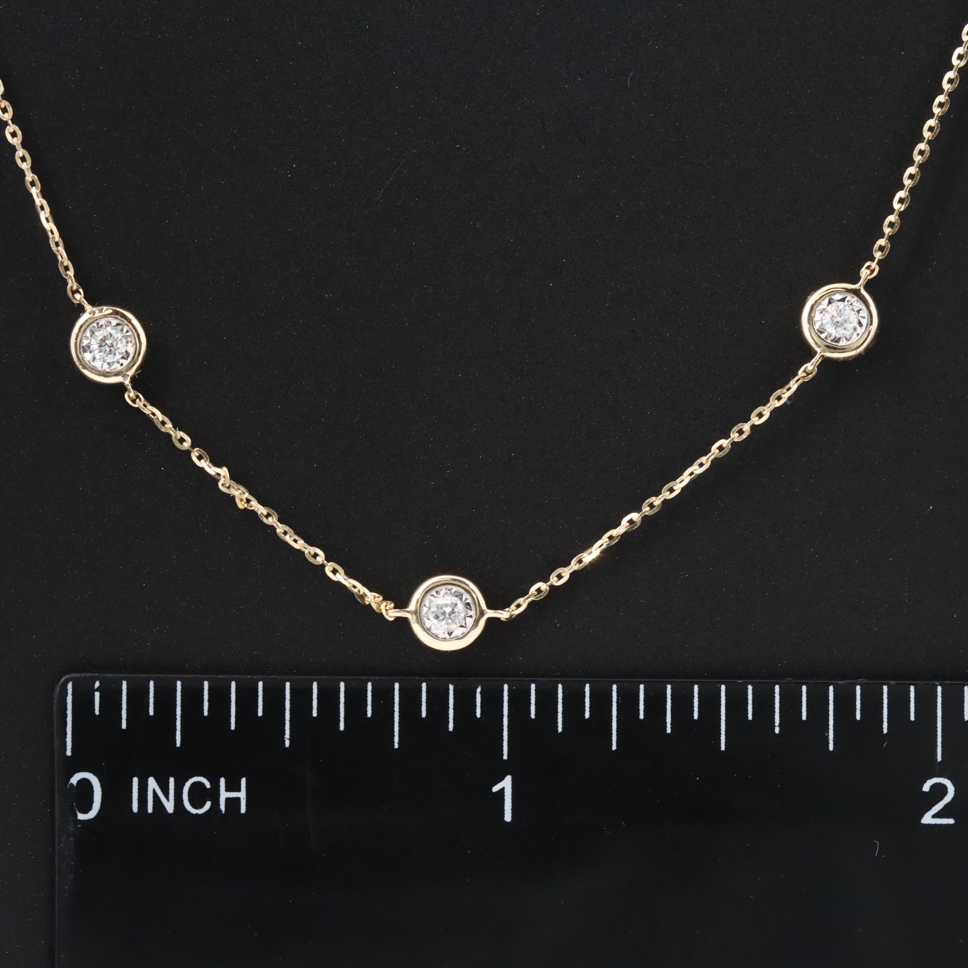 14K 0.40 CTW Diamond Station Necklace
