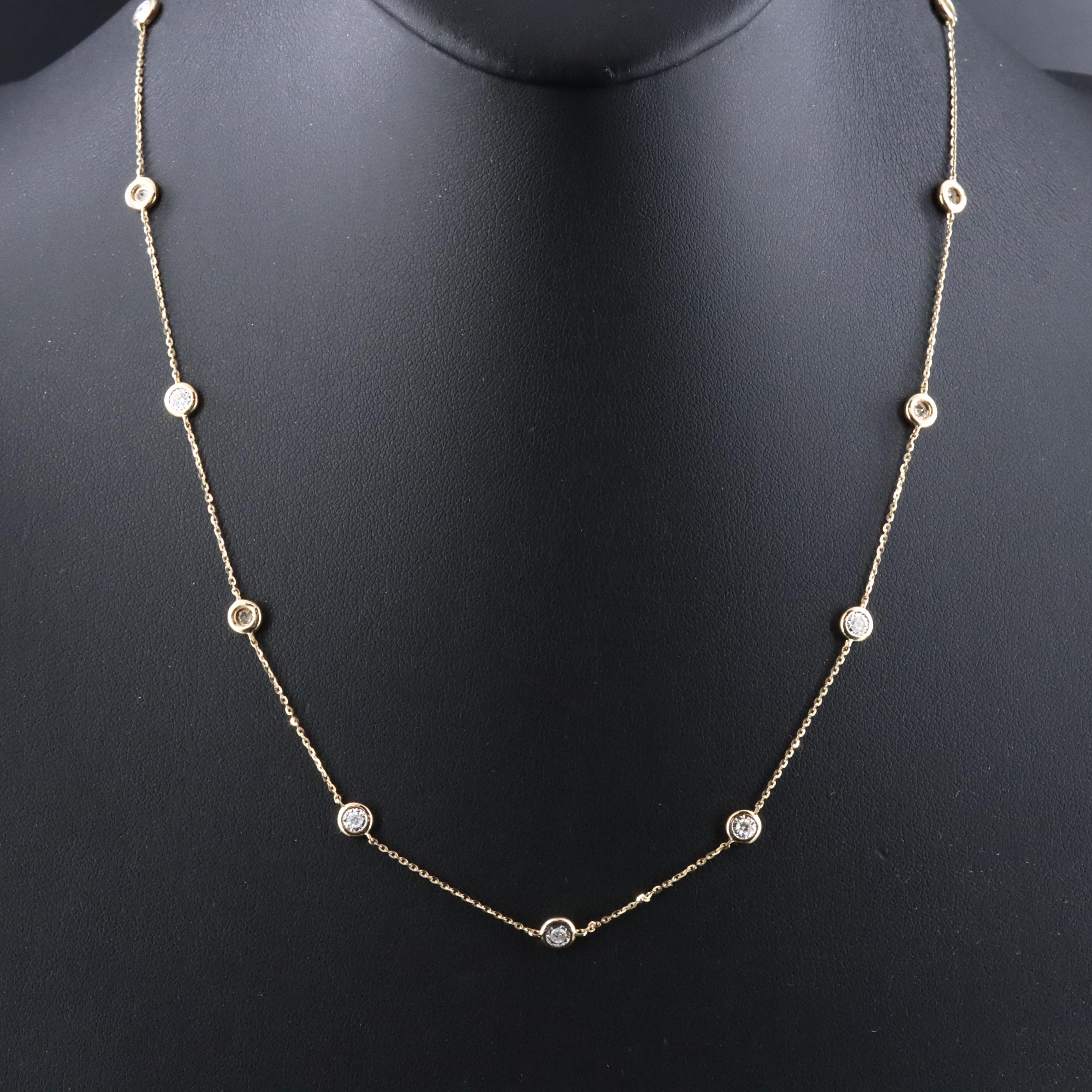14K 0.40 CTW Diamond Station Necklace