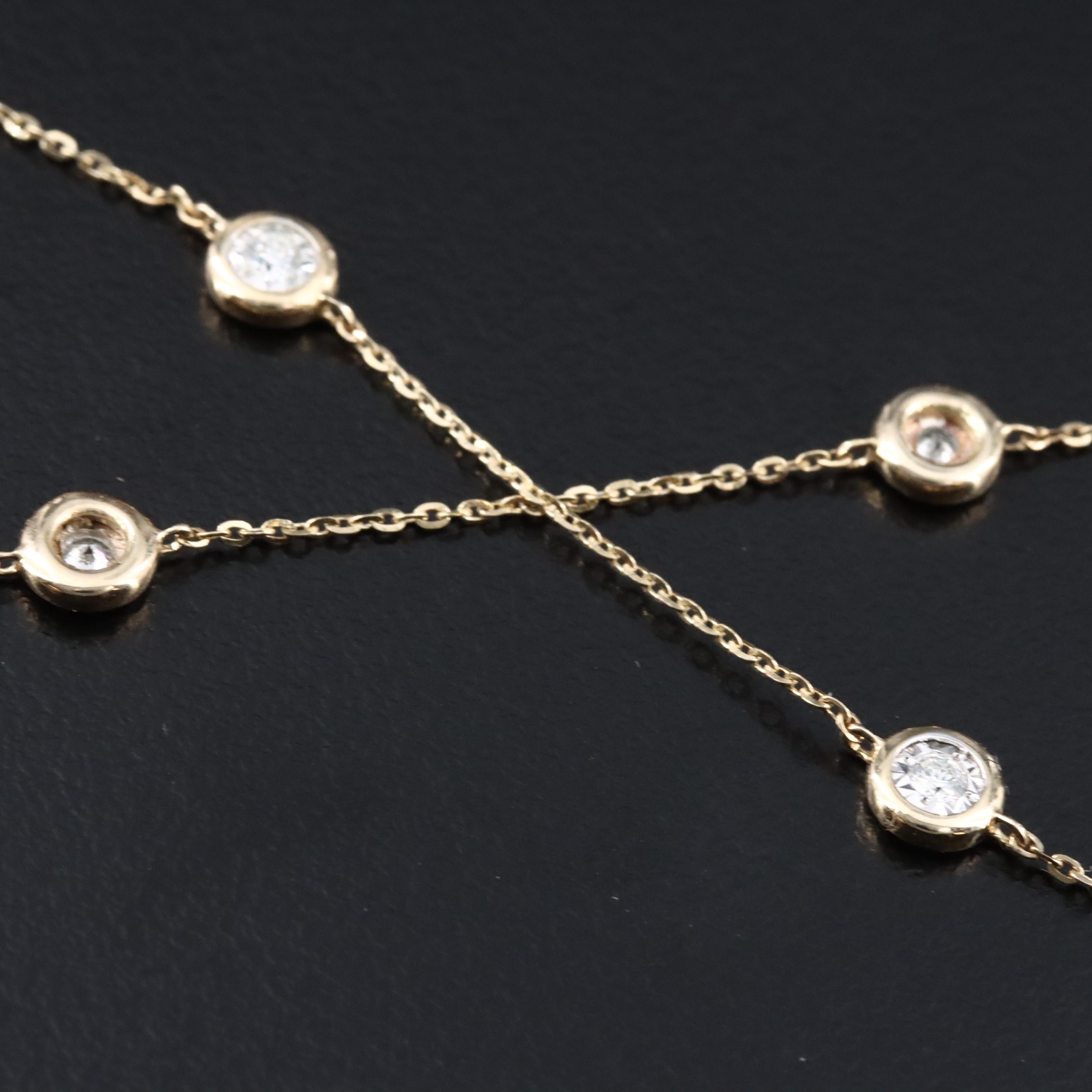 14K 0.40 CTW Diamond Station Necklace