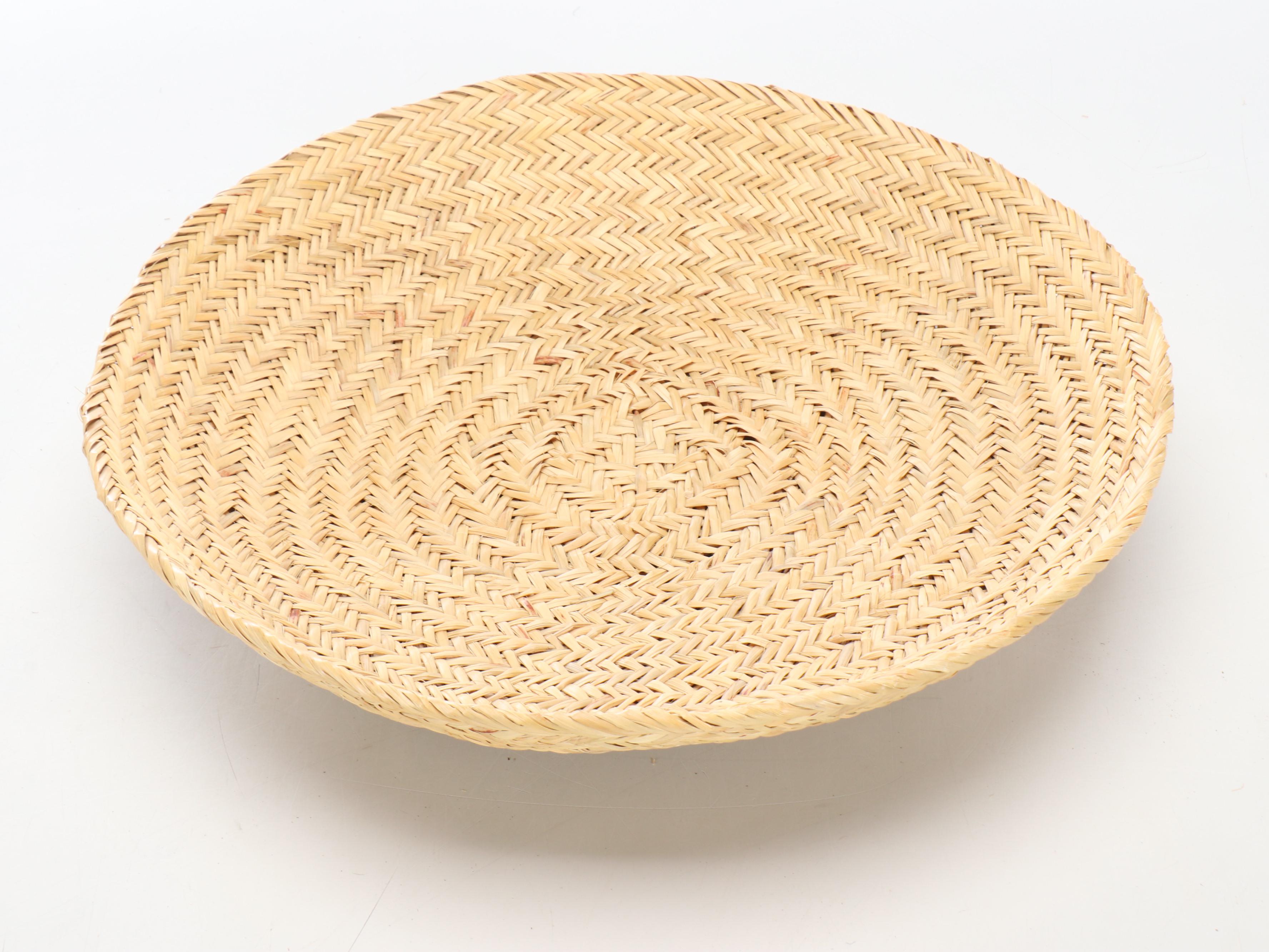 Mexican Tarahumara Peoples Tortilla Vessel with Other Woven Beargrass Baskets