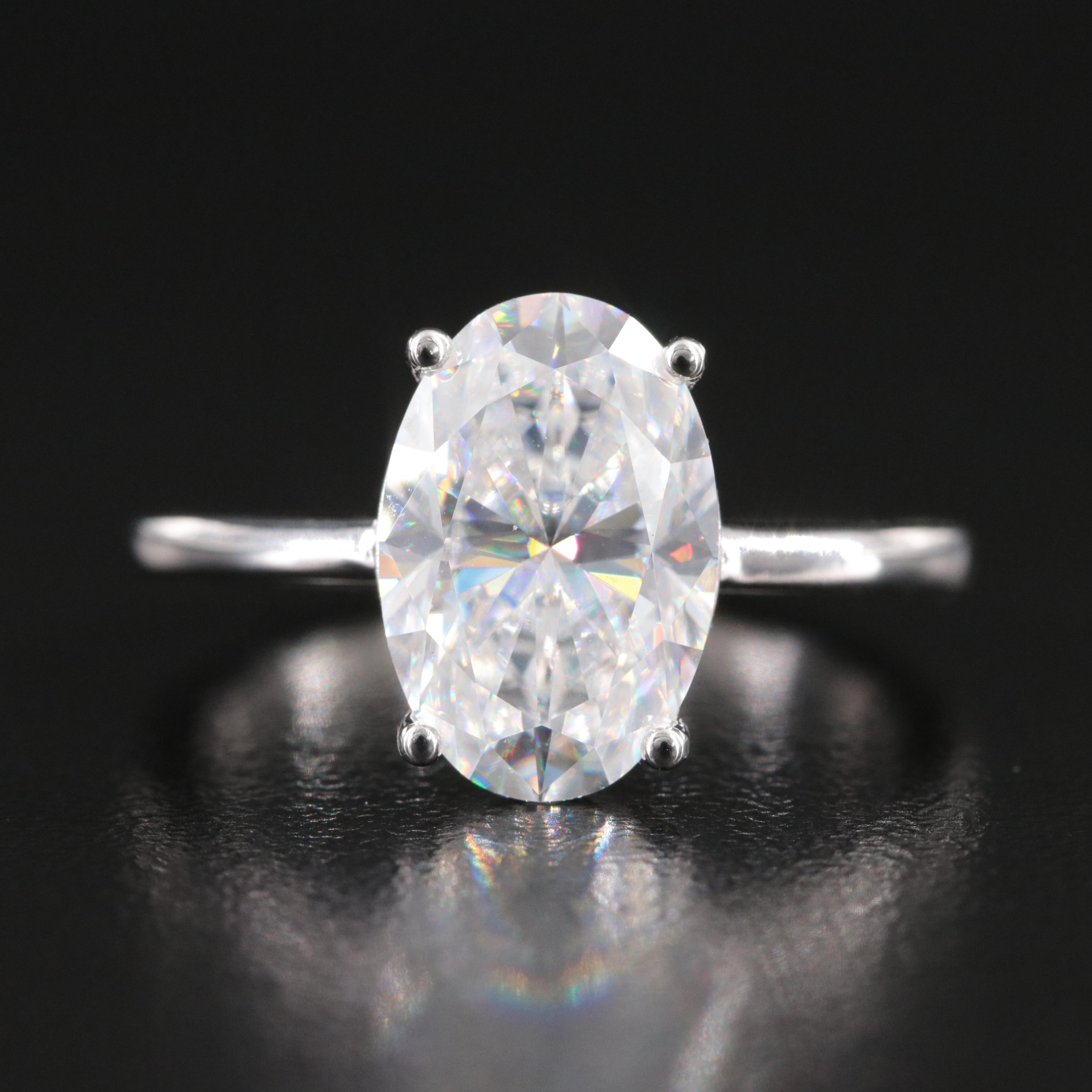 Sterling Moissanite Solitaire Ring