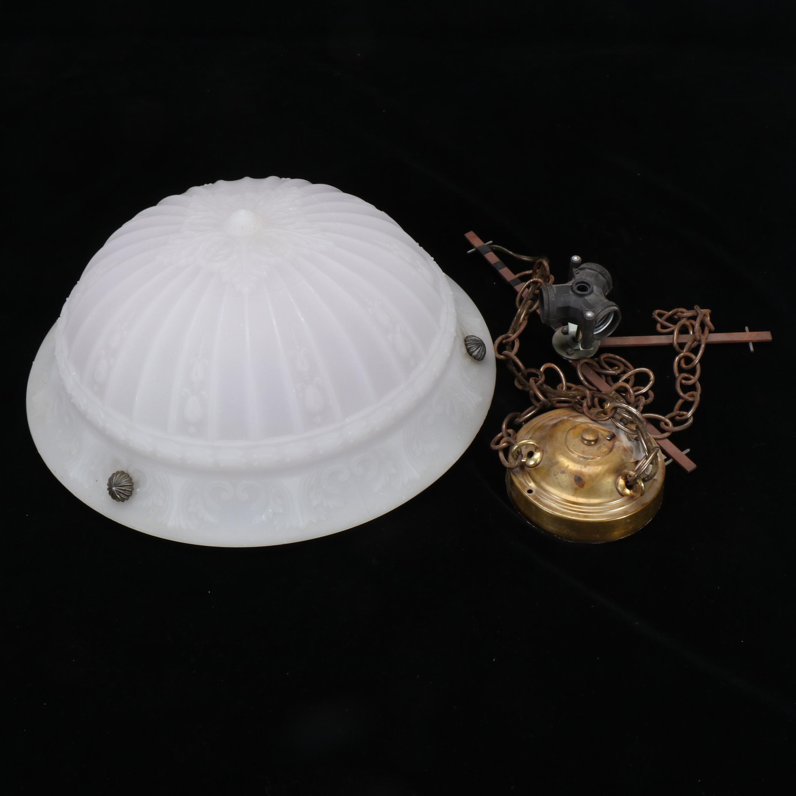 Neoclassical Style Satin Glass Pendant Light