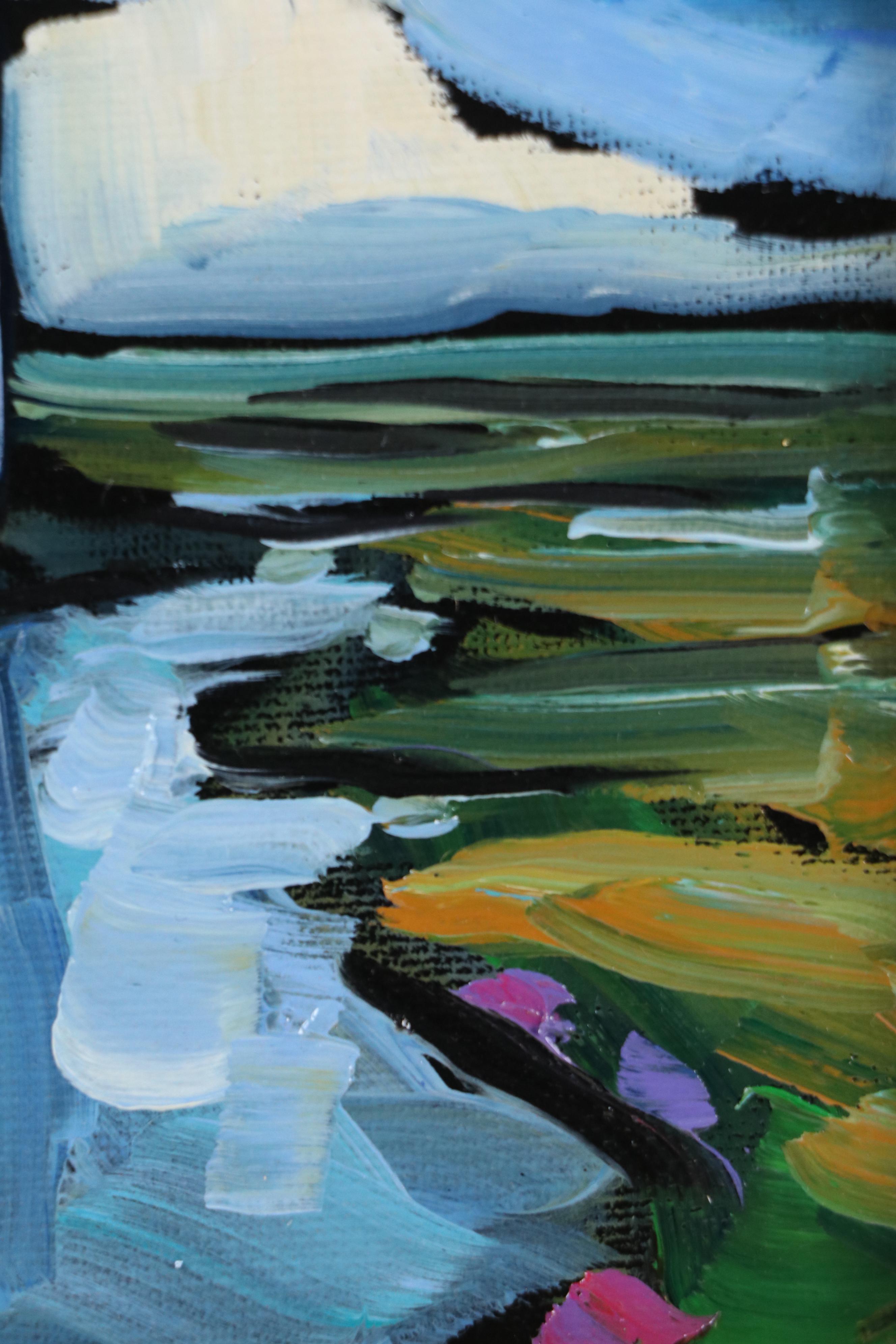 William Hawkins Abstract River Landscape Oil Painting