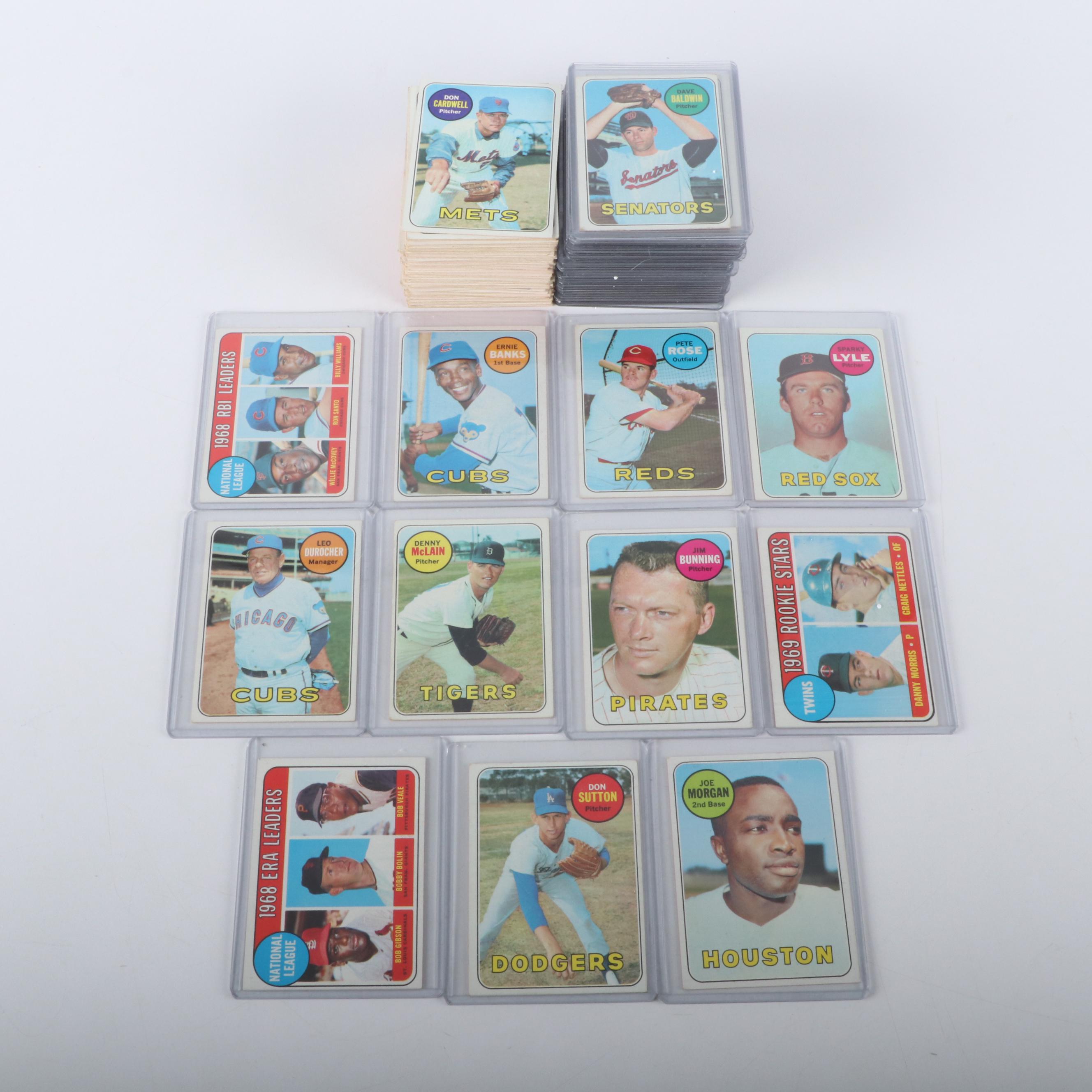 1969 Topps Baseball Card Featuring Ernie Banks, Joe Morgan, and More