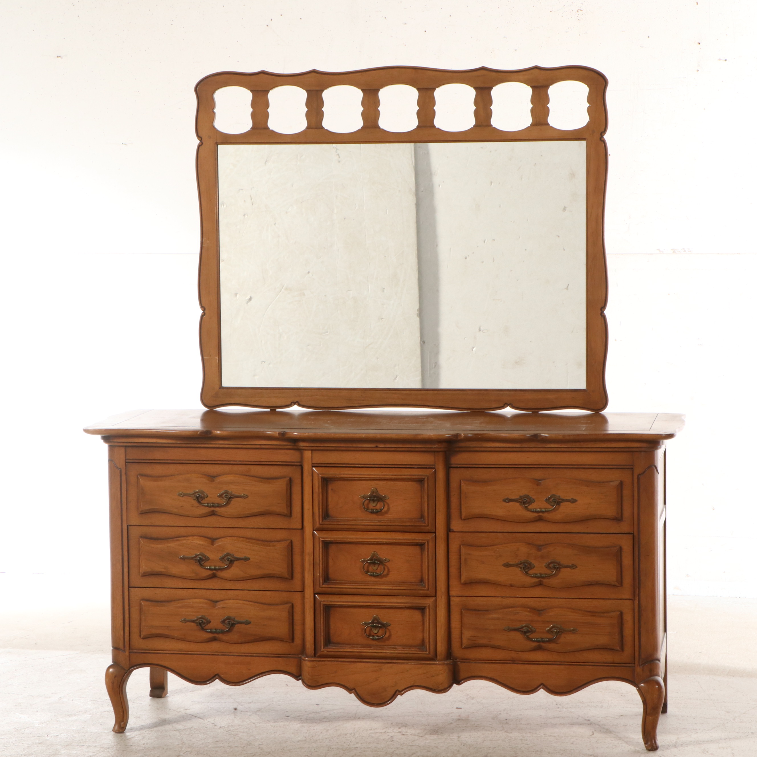 French Provincial Style Pecan Dresser