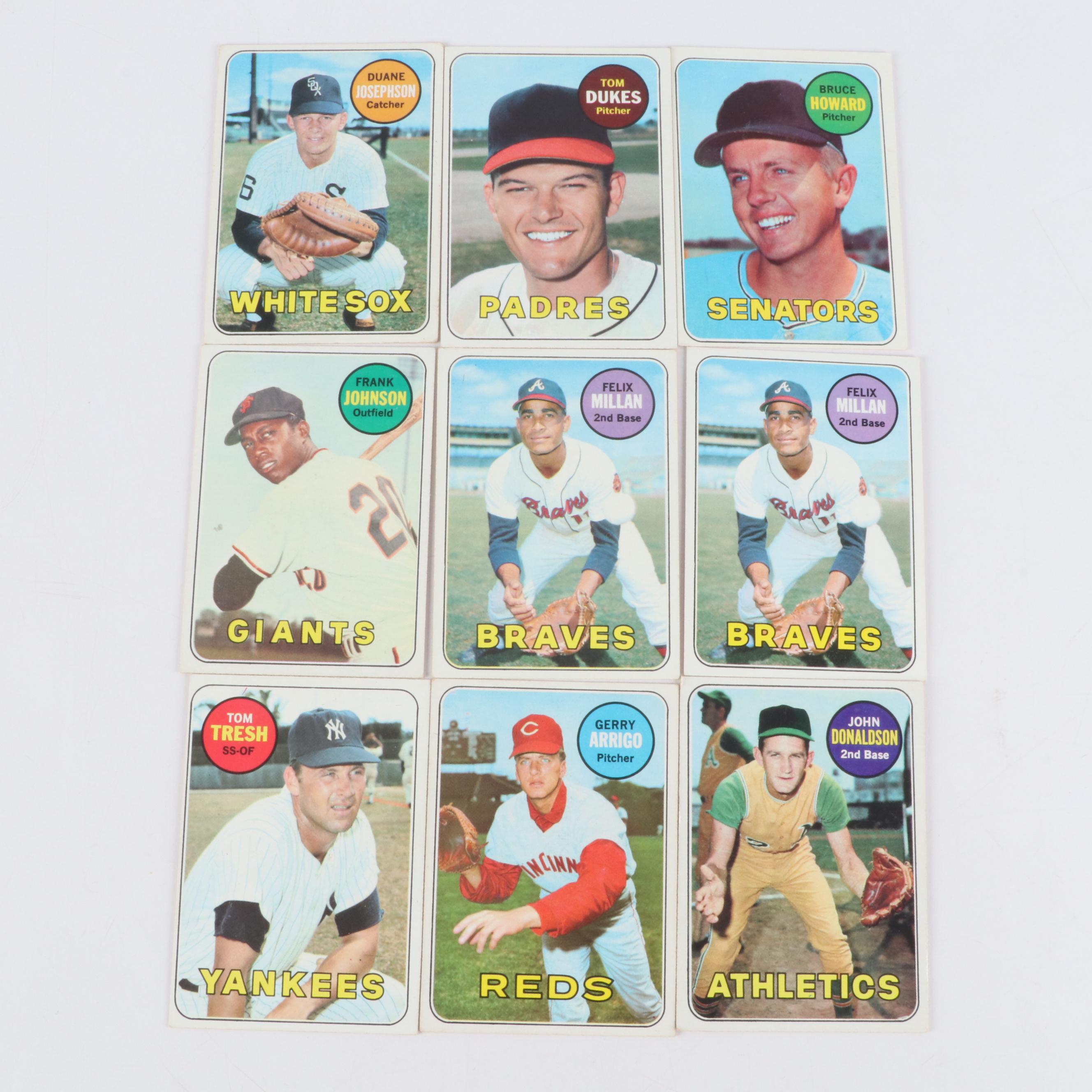 1969 Topps Baseball Card Featuring Ernie Banks, Joe Morgan, and More