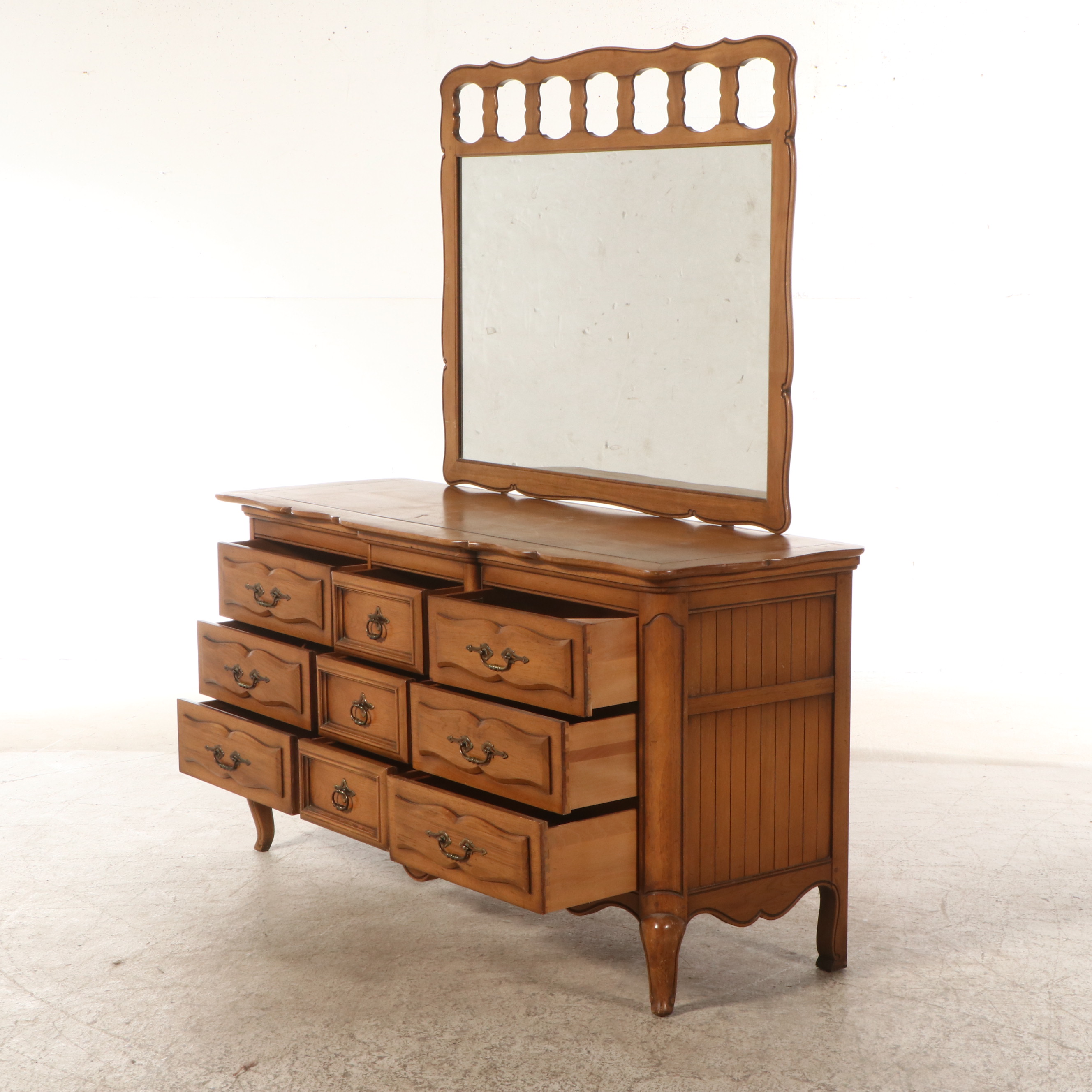 French Provincial Style Pecan Dresser