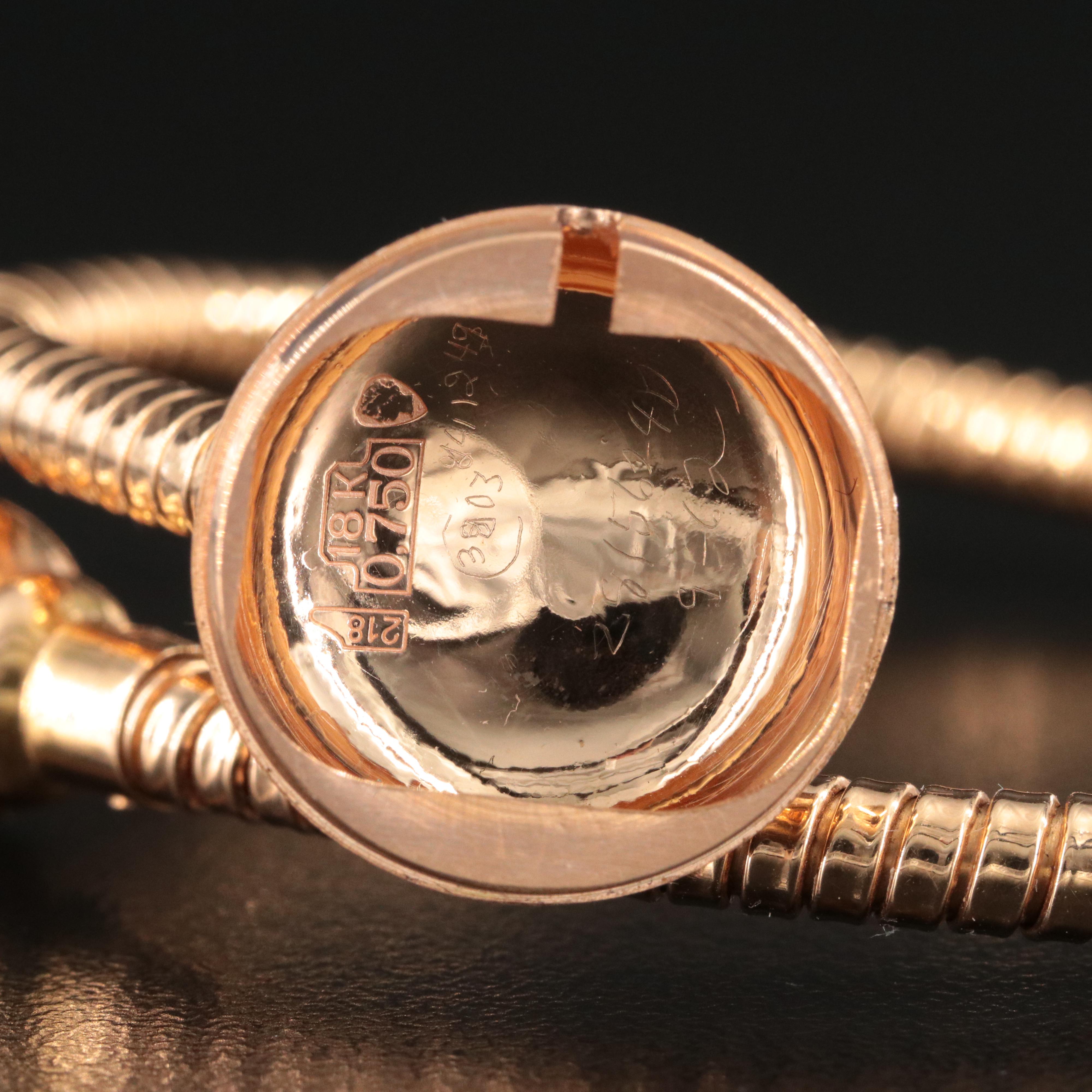 18K Valmon Swiss Tulipe Coil Bracelet Stem Wind Watch