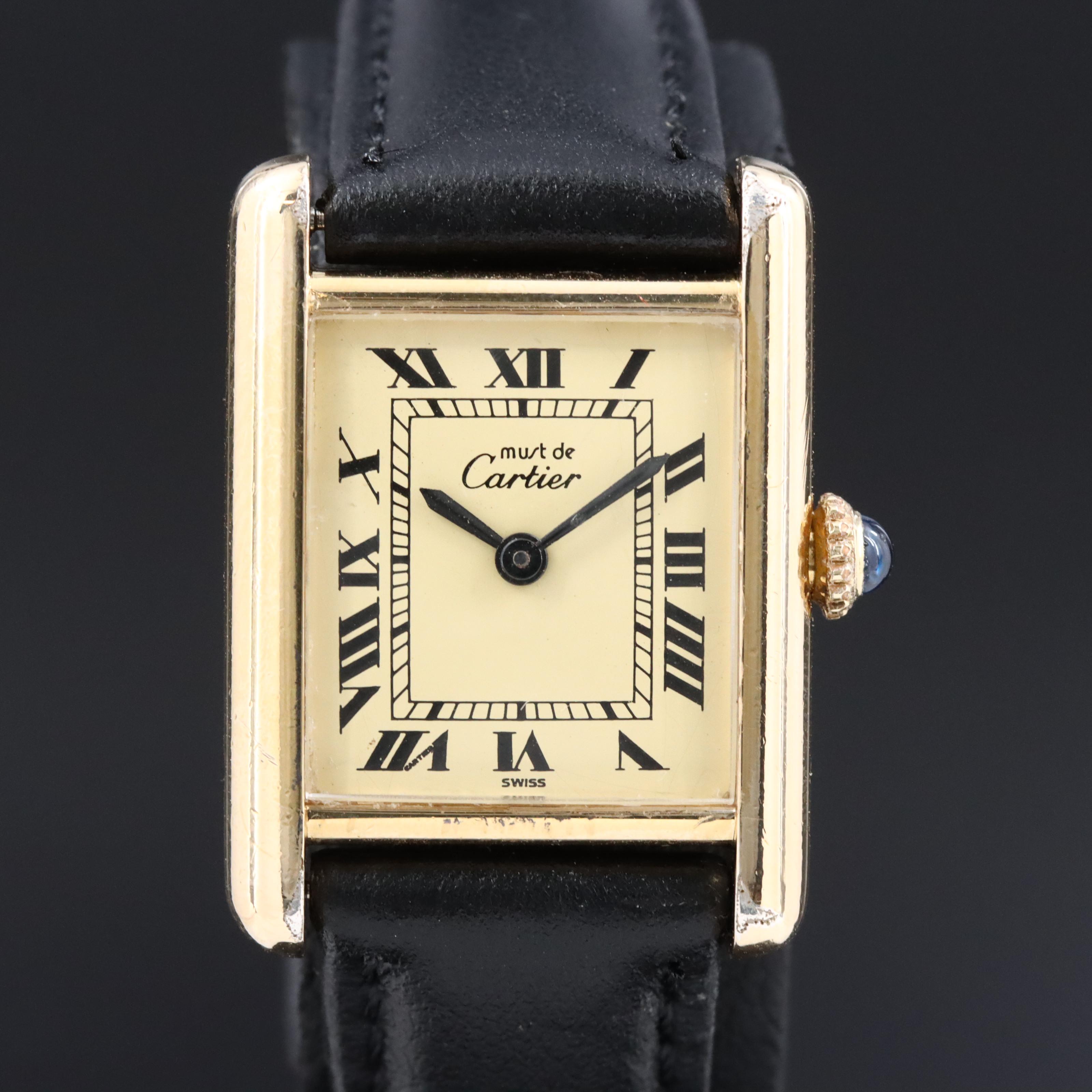 Cartier Must de Cartier Vermeil Tank Manual Wind Watch