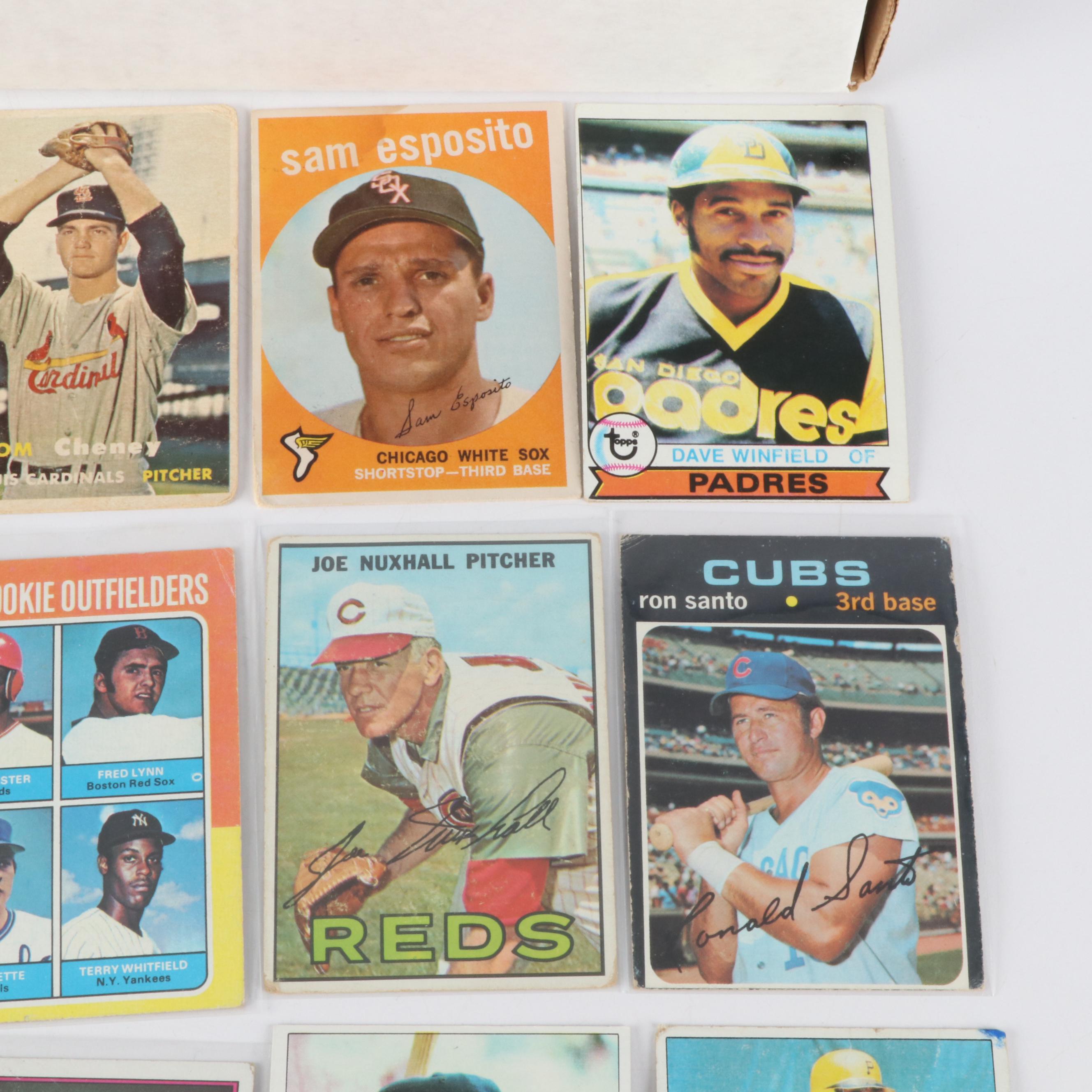 Topps Baseball Cards Featuring Steve Carlton, Ron Santo, and More, 1950s-1970s