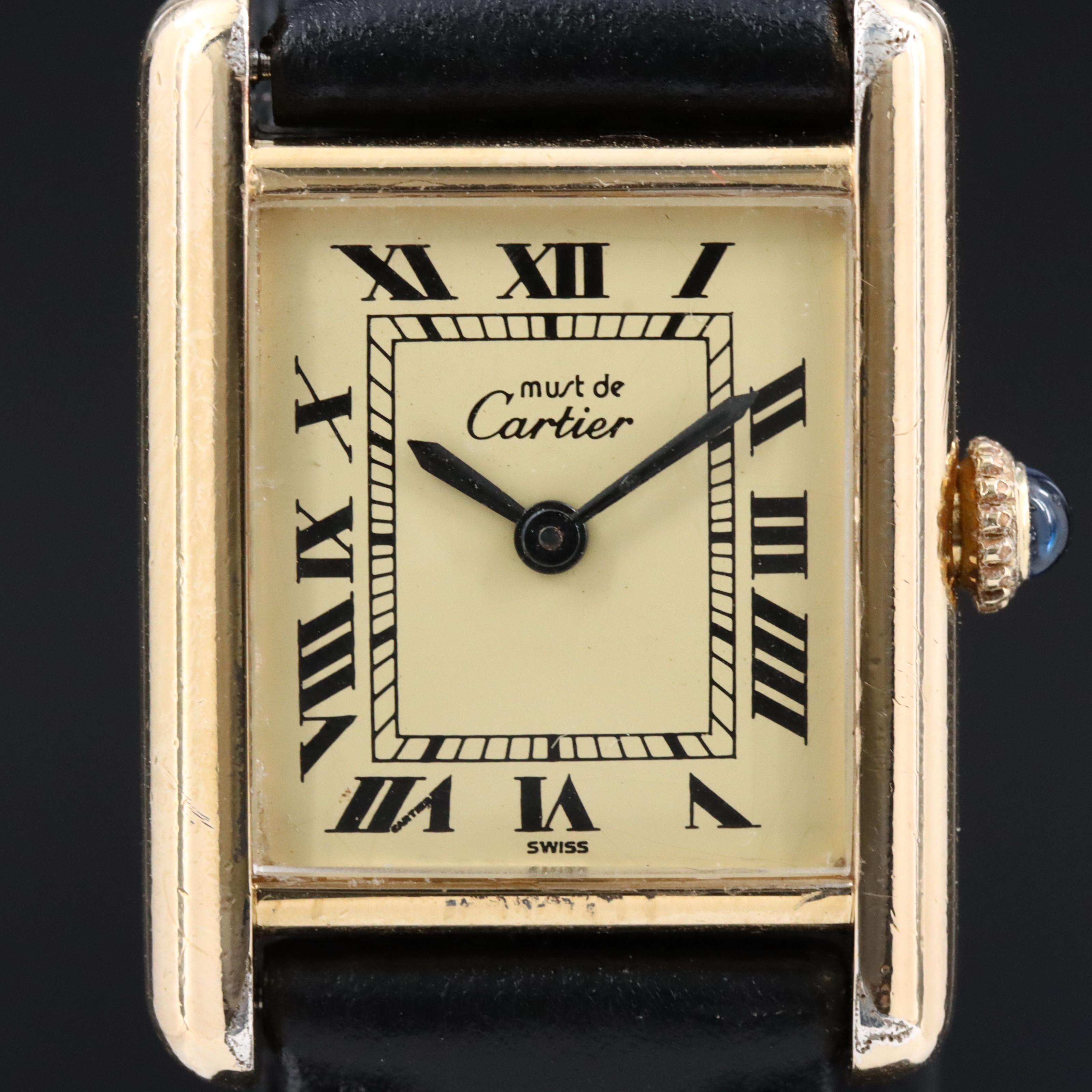 Cartier Must de Cartier Vermeil Tank Manual Wind Watch