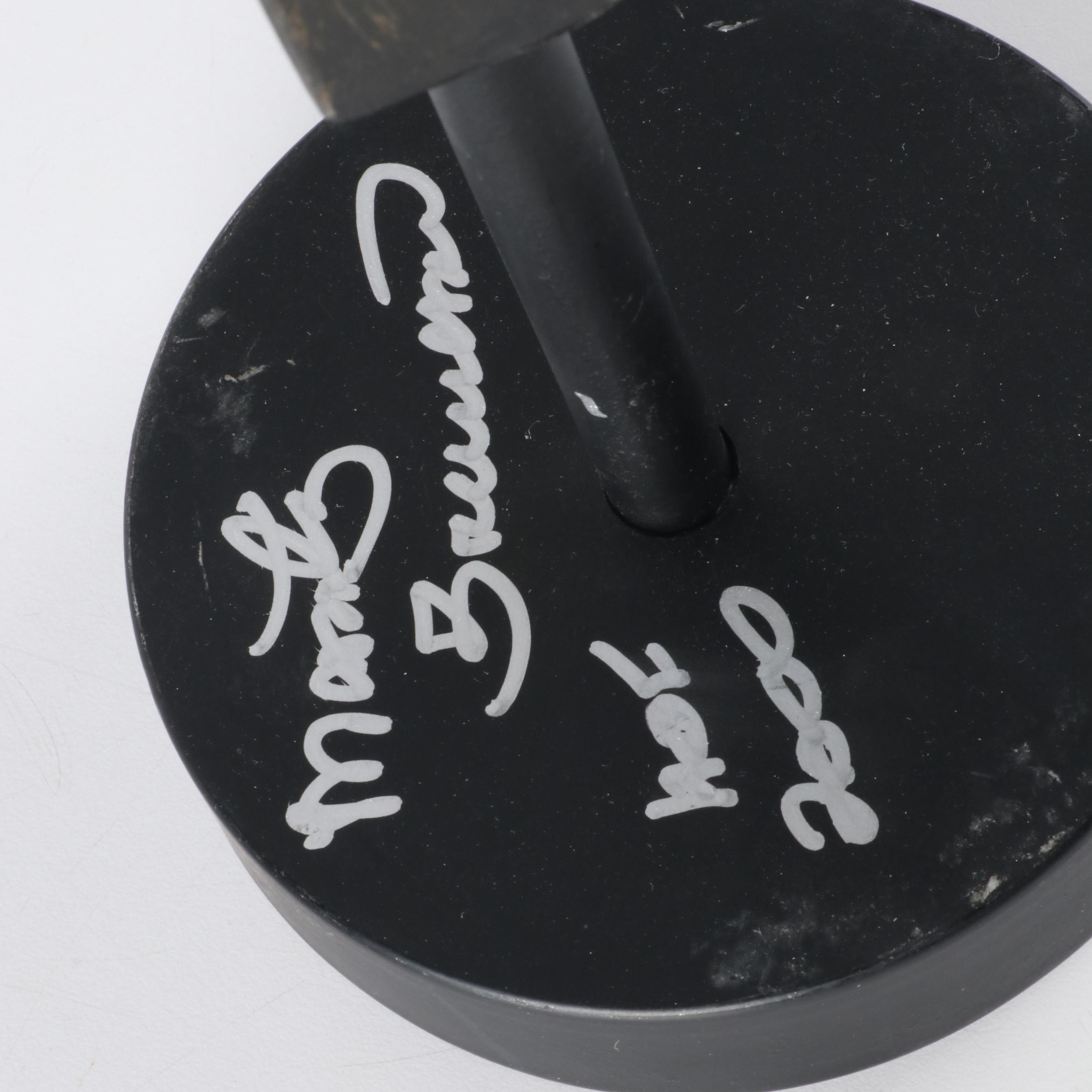 Marty Brennaman Signed Rawlings Baseball and Signed Microphone Display