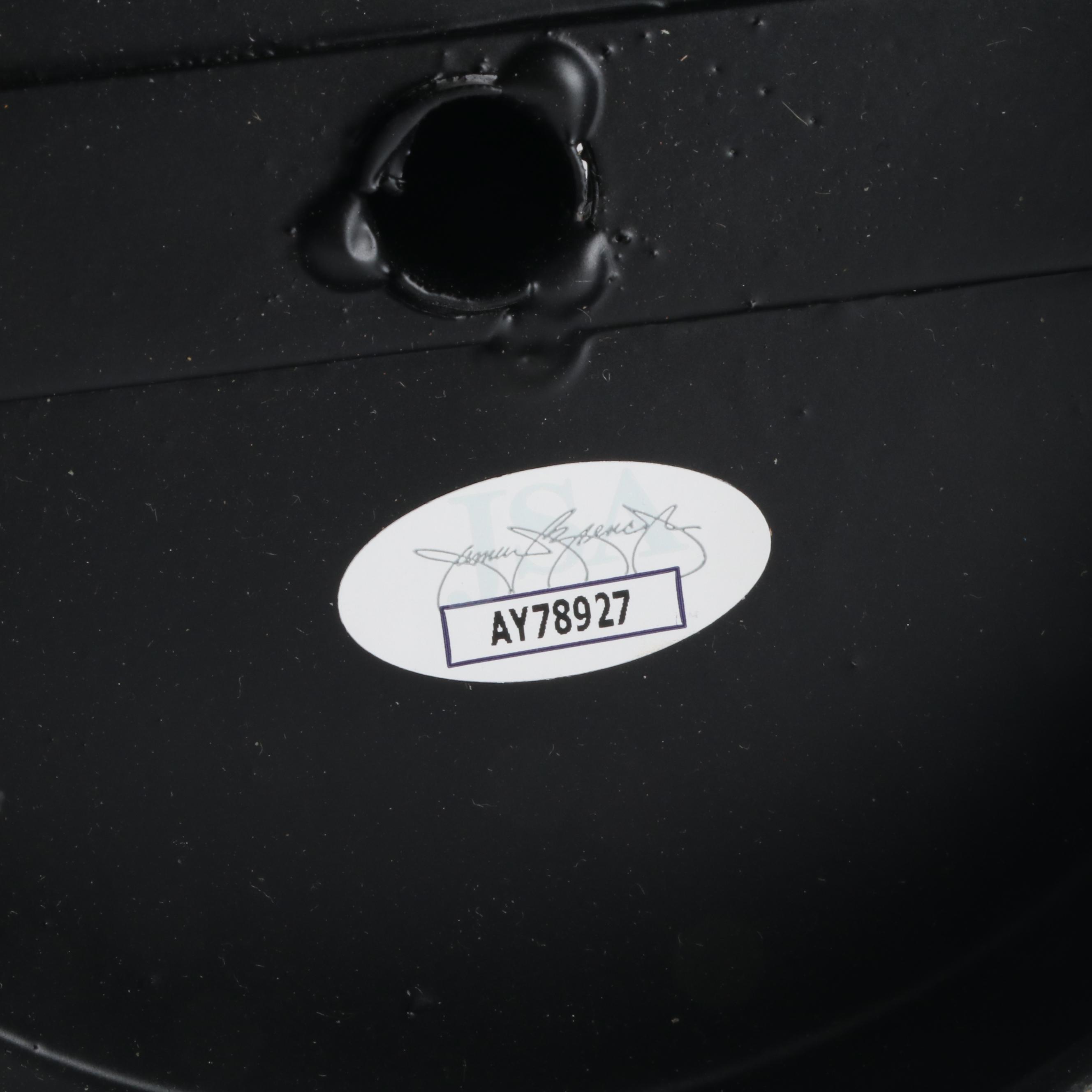 Marty Brennaman Signed Rawlings Baseball and Signed Microphone Display