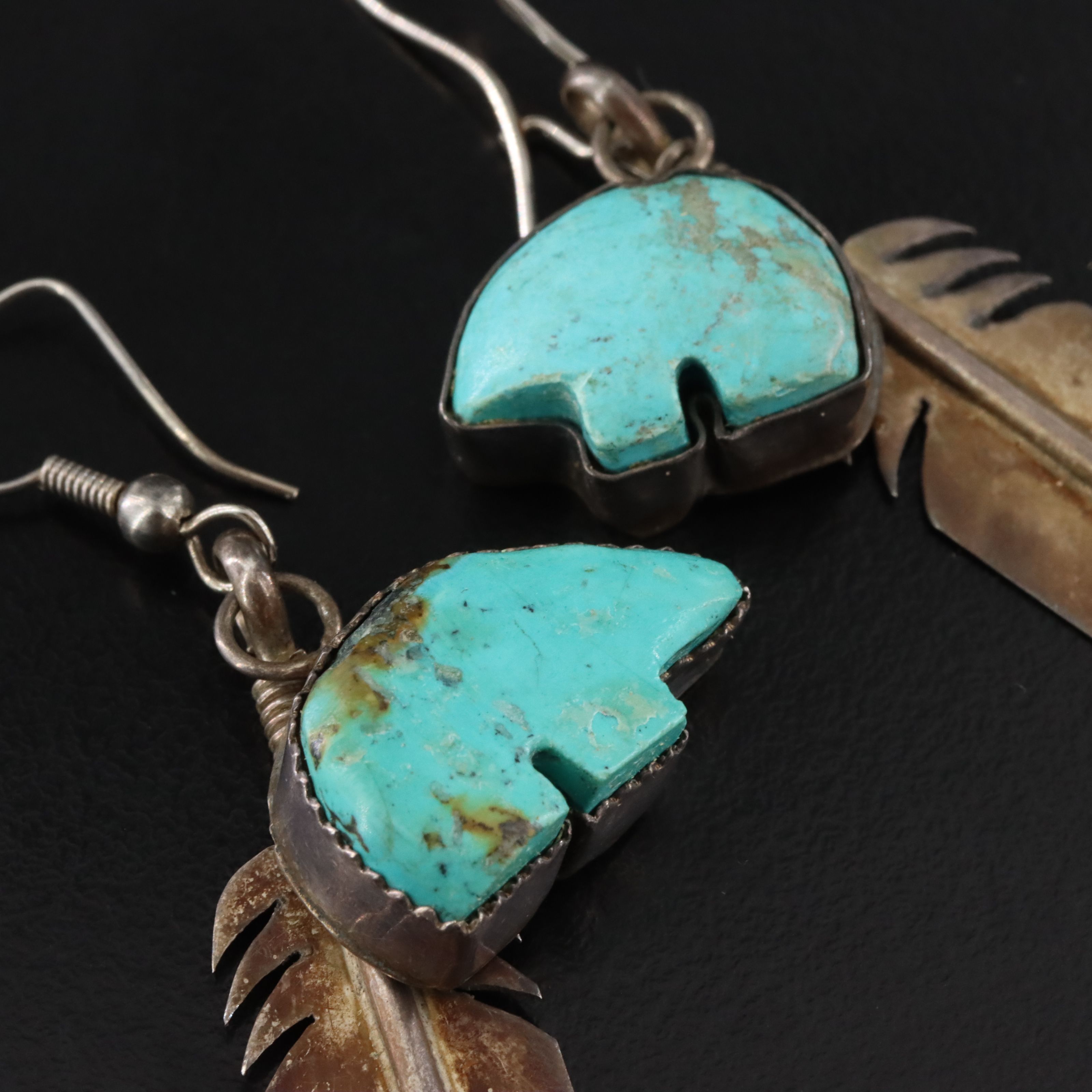 Southwestern Sterling Mother-of-Pearl, Turquoise & Obsidian Rings and Earrings