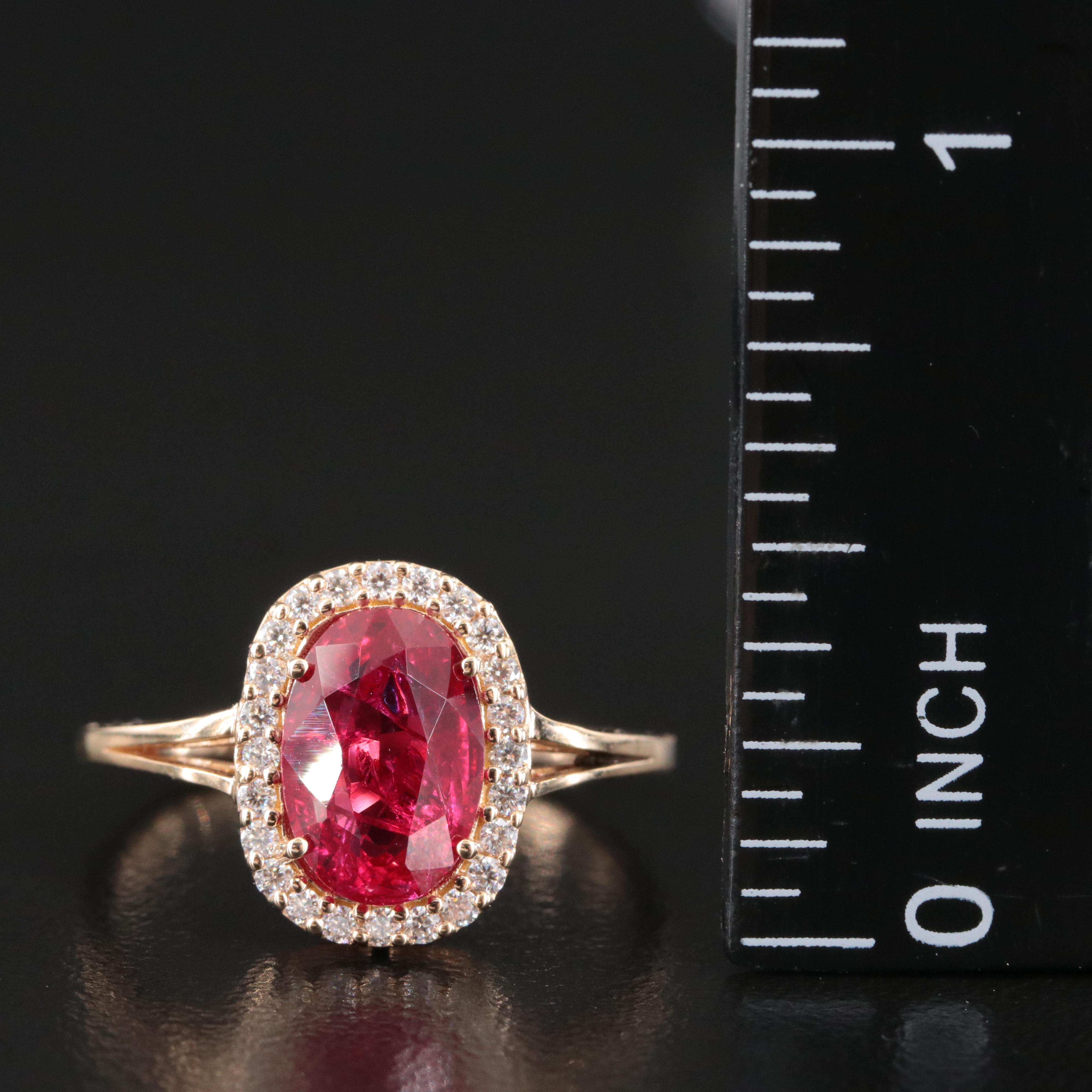 14K Ruby and Moissanite Ring