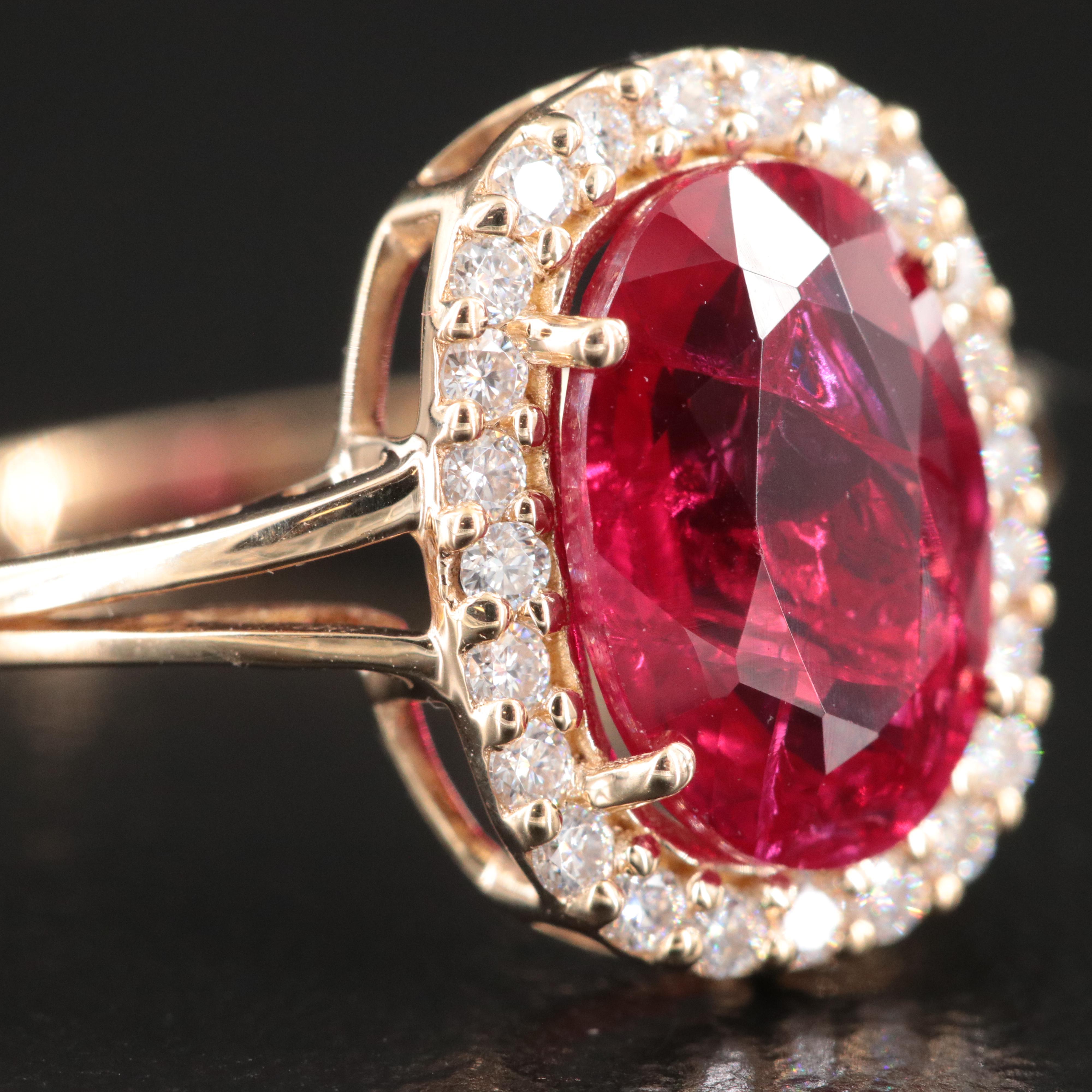 14K Ruby and Moissanite Ring