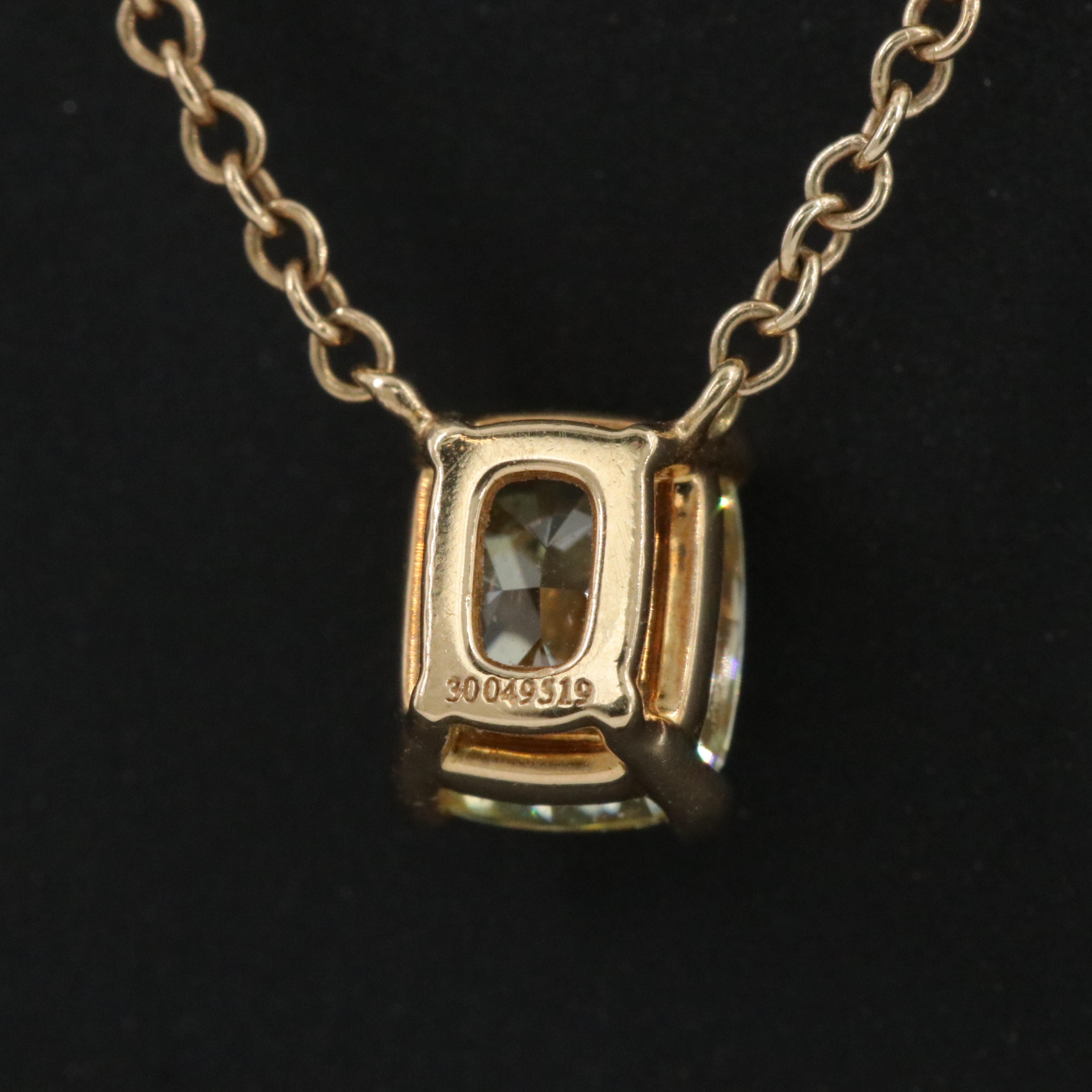 Tiffany & Co. 18K 0.65 CT Fancy Intense Yellow Diamond Solitaire Pendant