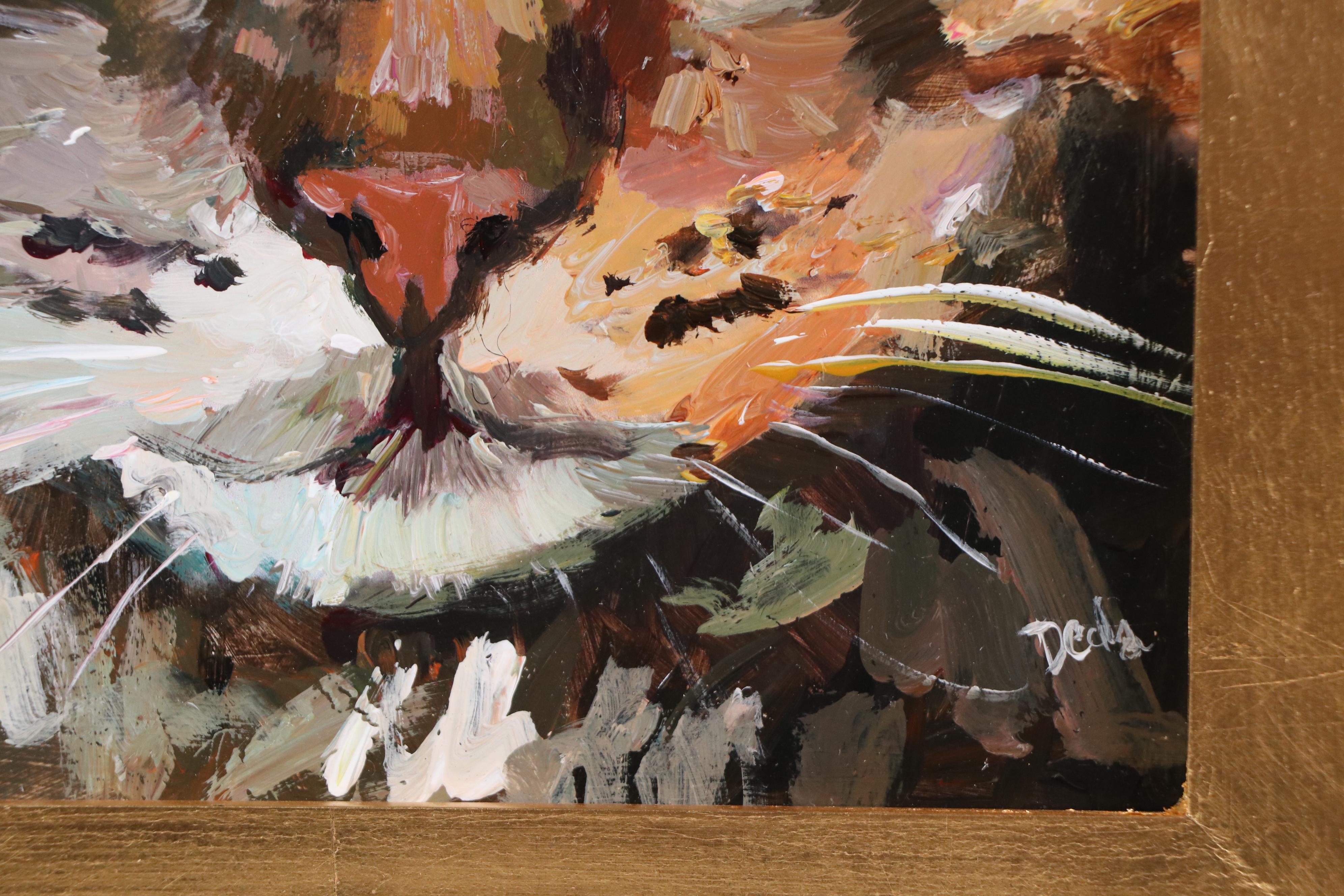 Adam Deda Cat Portrait Oil Painting "Olive Gaze," 2025