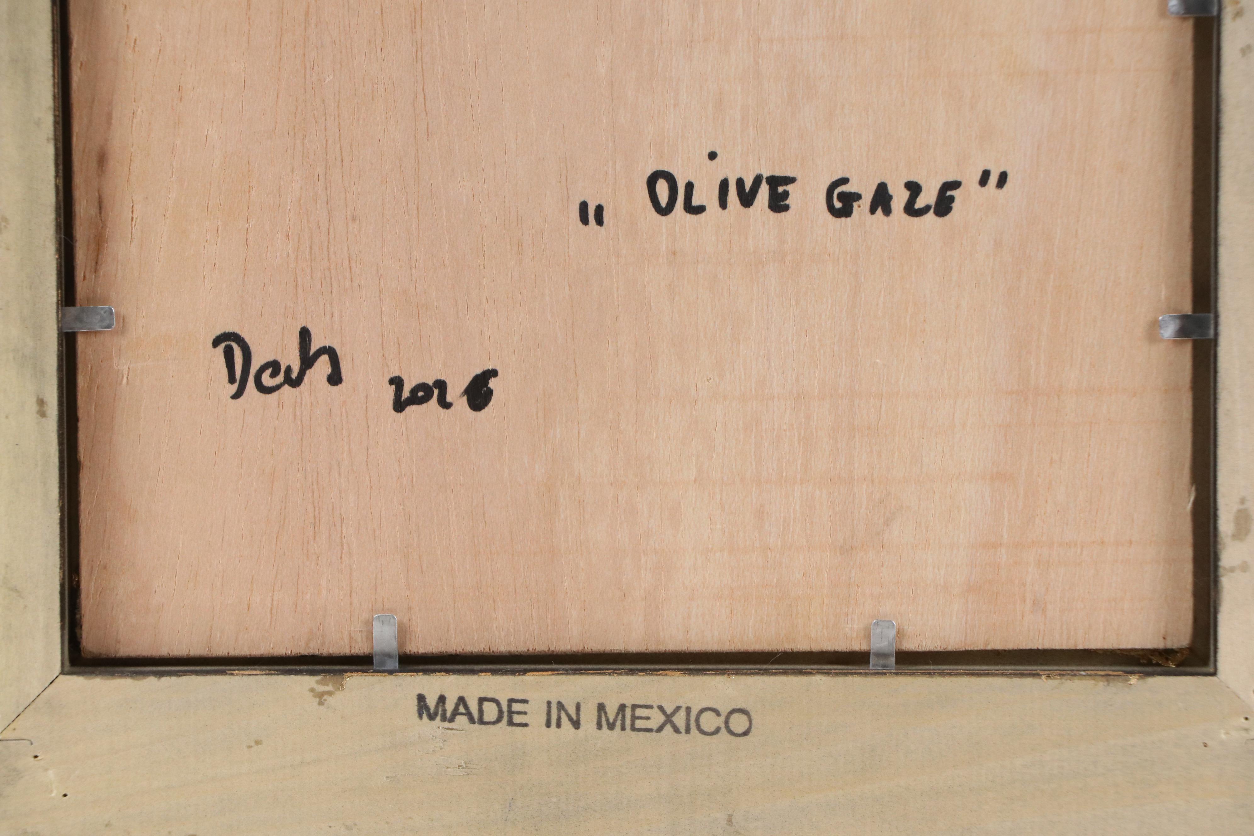 Adam Deda Cat Portrait Oil Painting "Olive Gaze," 2025