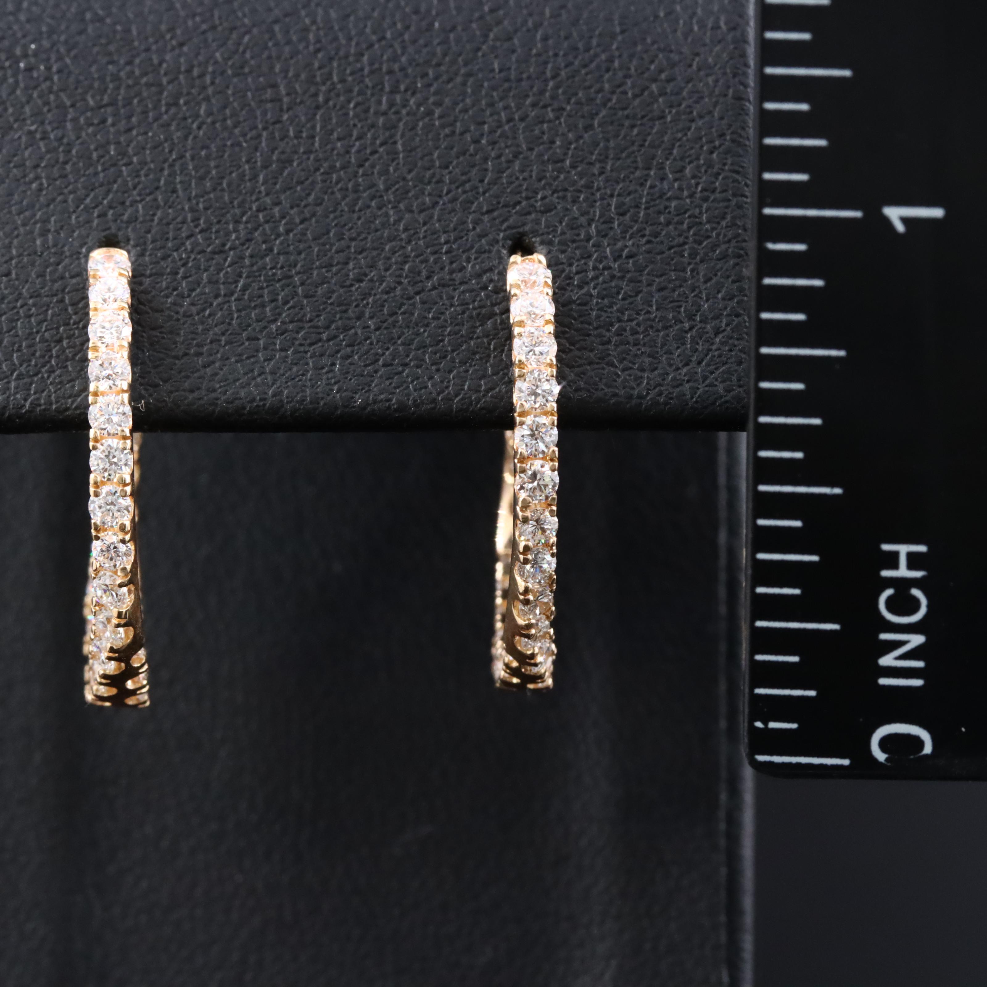 14K 1.50 CTW Lab Grown Diamond Twist Half Hoop Earrings