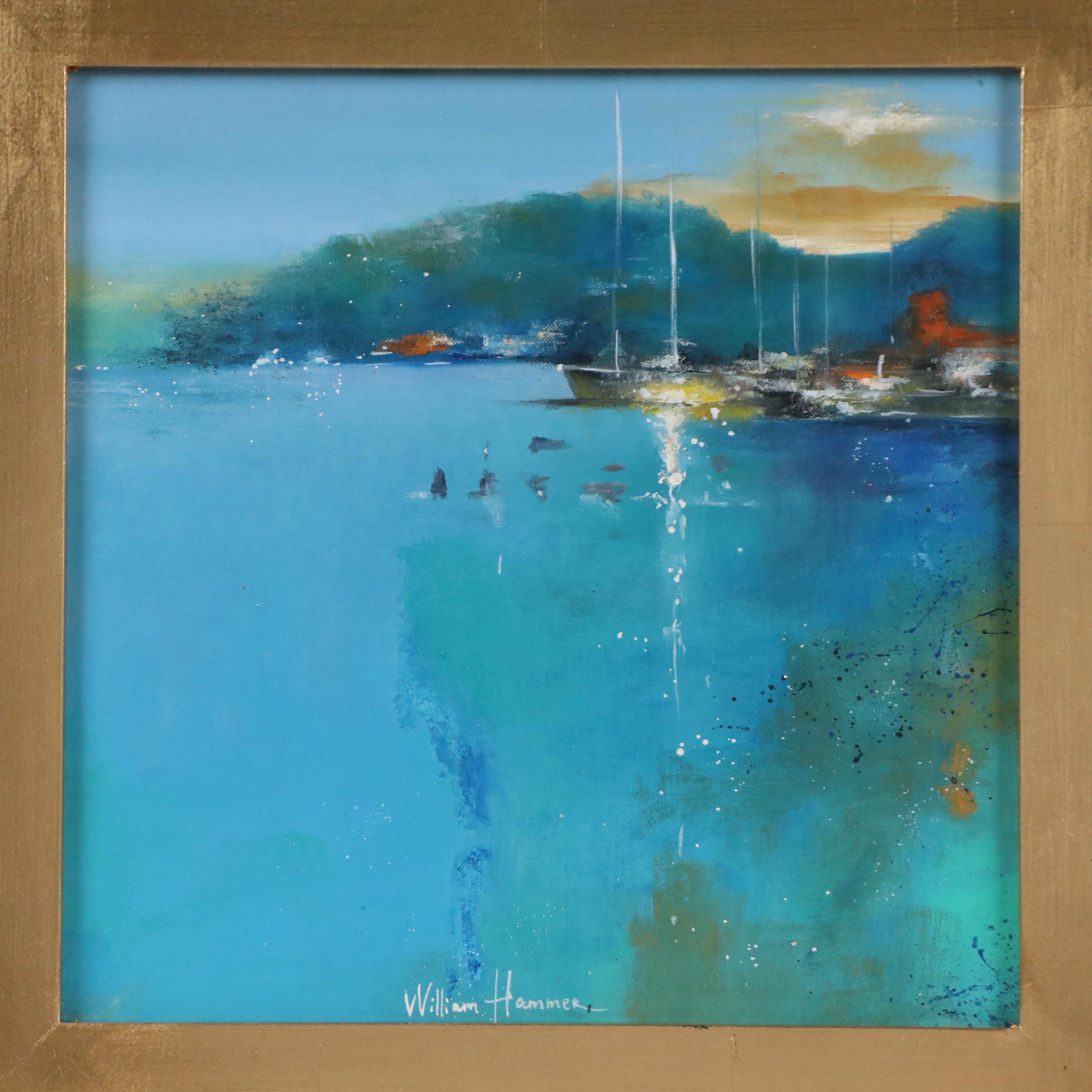 William Hammer Abstract Coastal Oil Painting