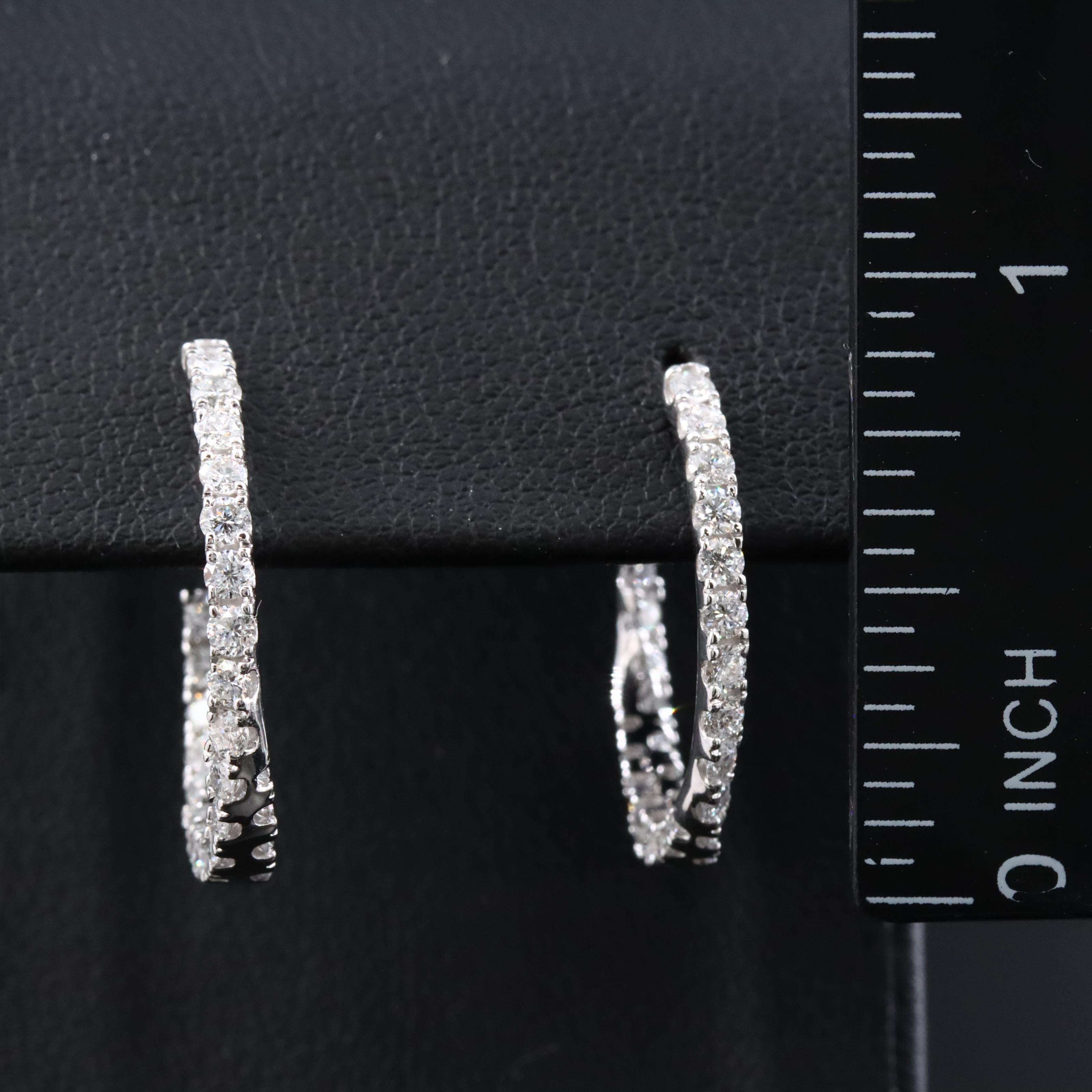 14K 1.50 CTW Lab Grown Diamond Twist Half Hoop Earrings