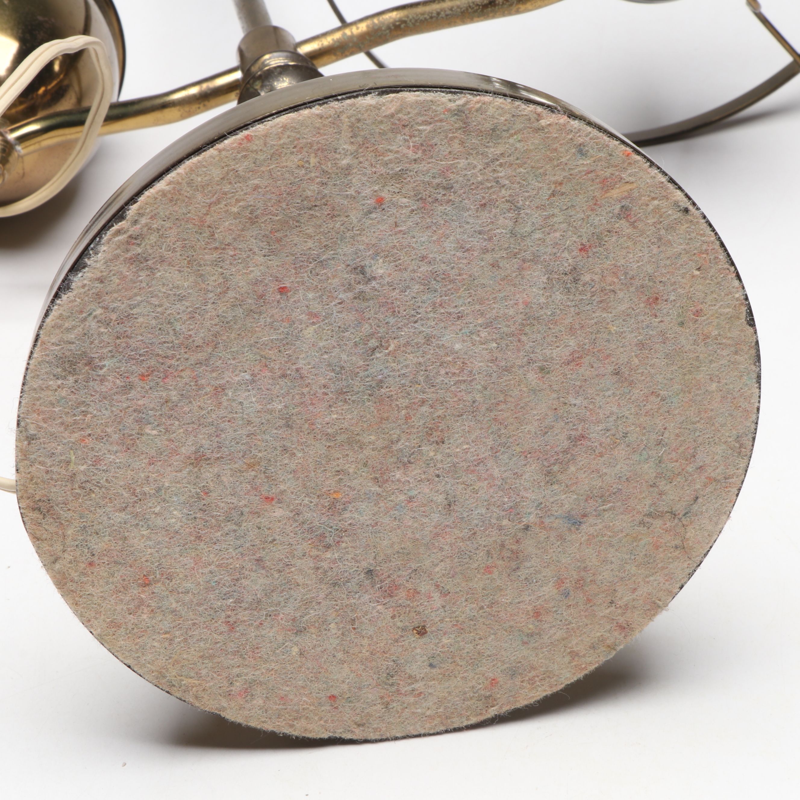 Brass Offset Arm Student Lamp with Milk Glass Shade, Vintage